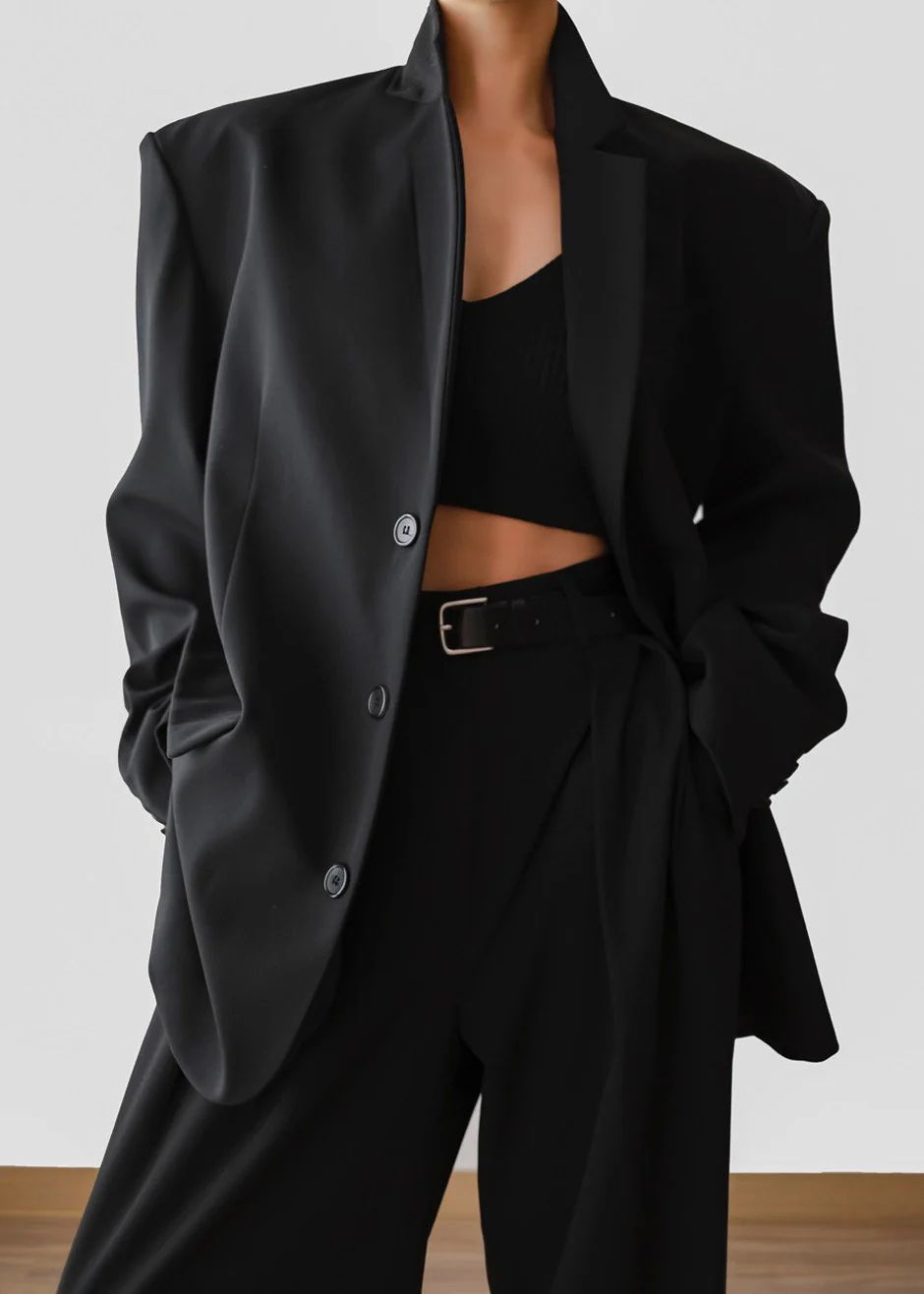 Tansy Oversized Blazer - Black - Image 5