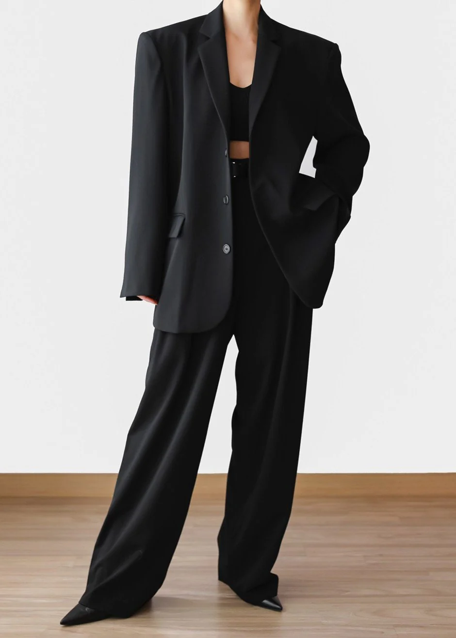 Tansy Oversized Blazer - Black - Image 7