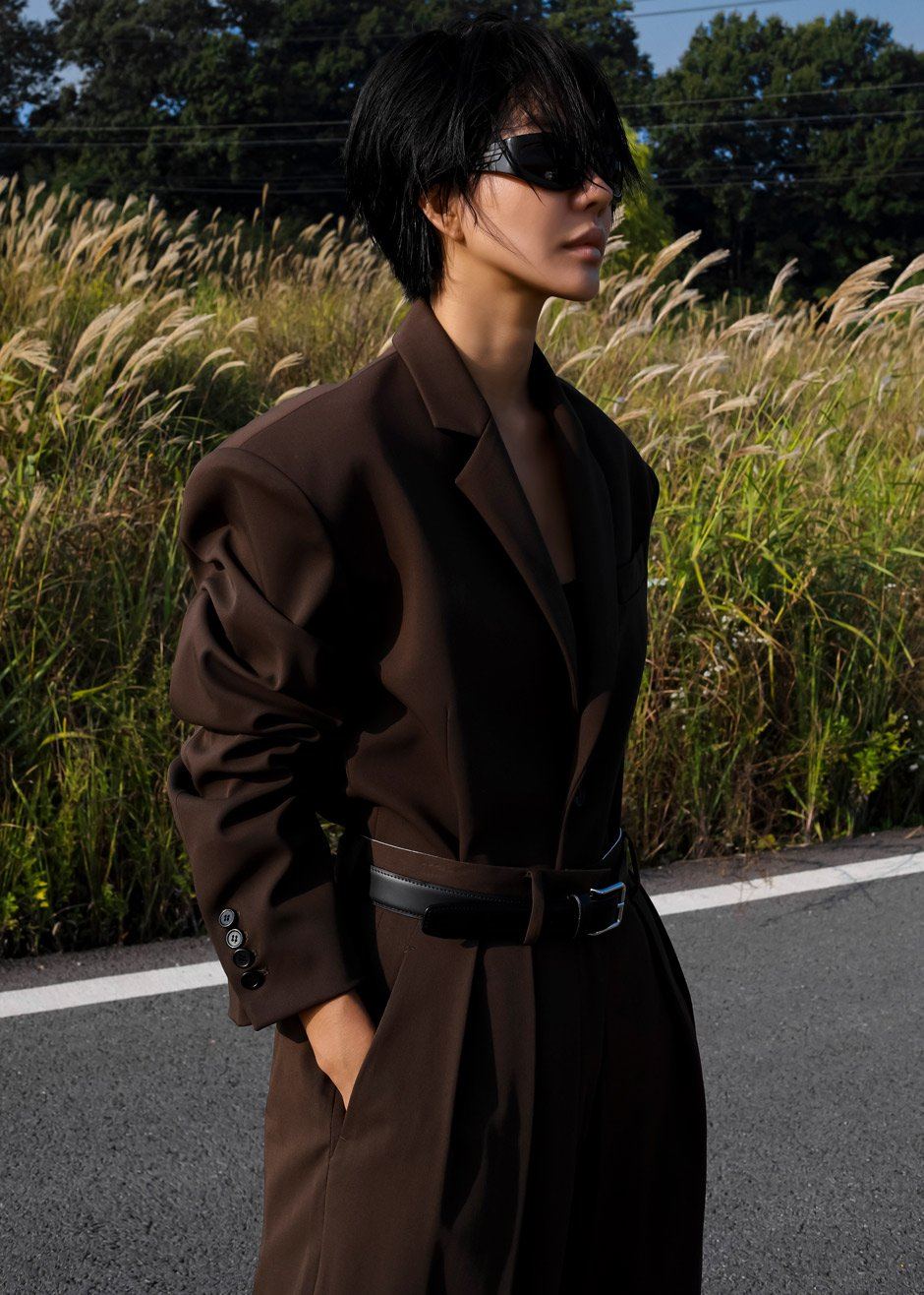 Tansy Oversized Blazer - Chocolate - Image 5