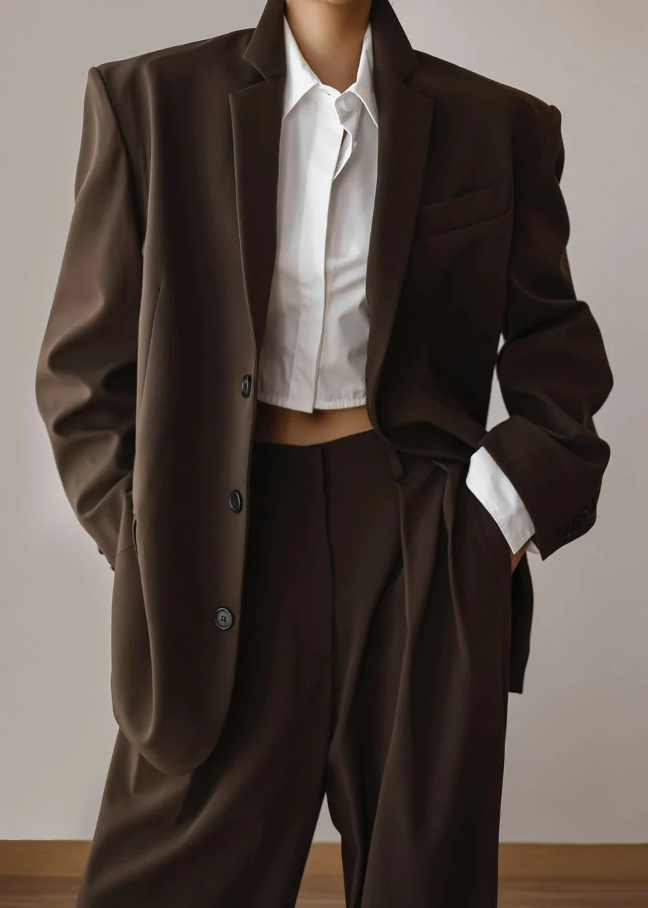 Tansy Oversized Blazer - Chocolate - Image 6