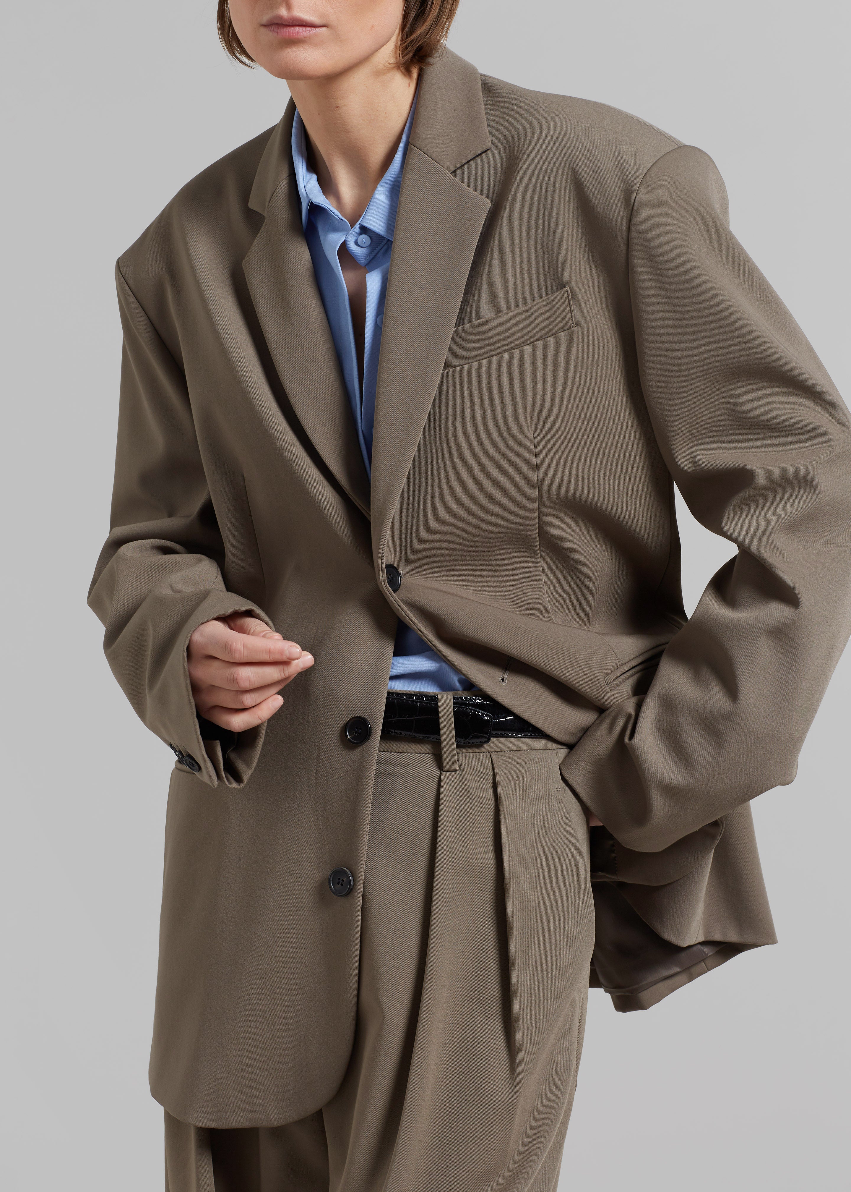 Tansy Oversized Blazer - Olive - Image 14