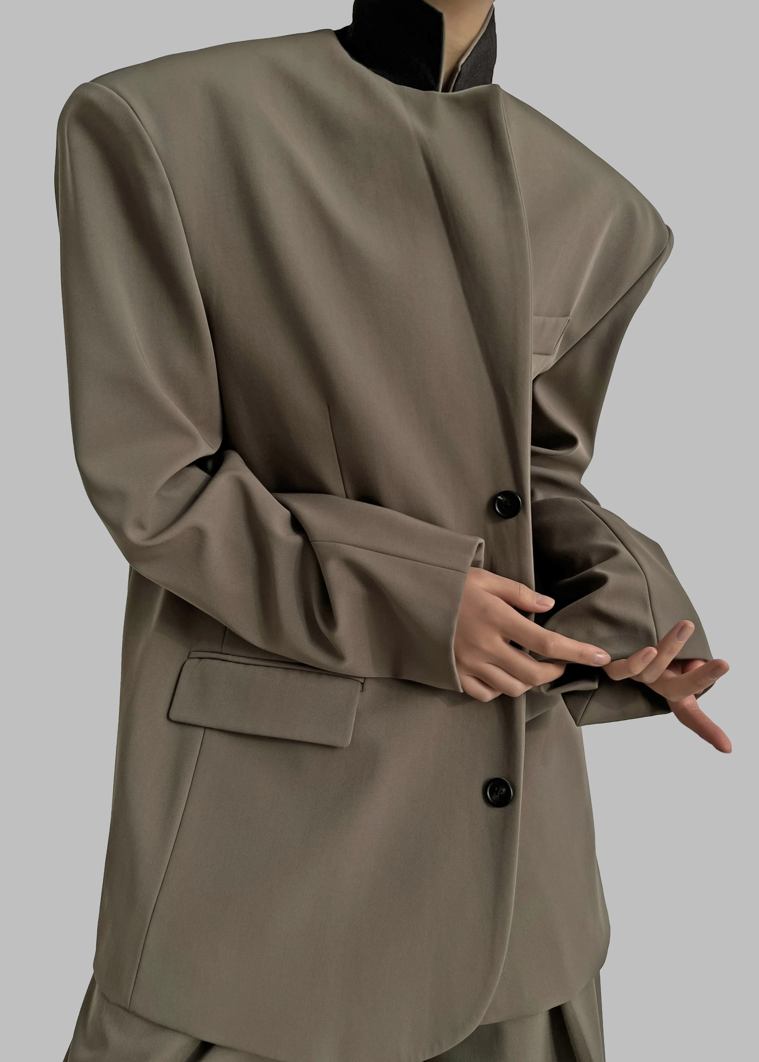 Tansy Oversized Blazer - Olive - Image 15