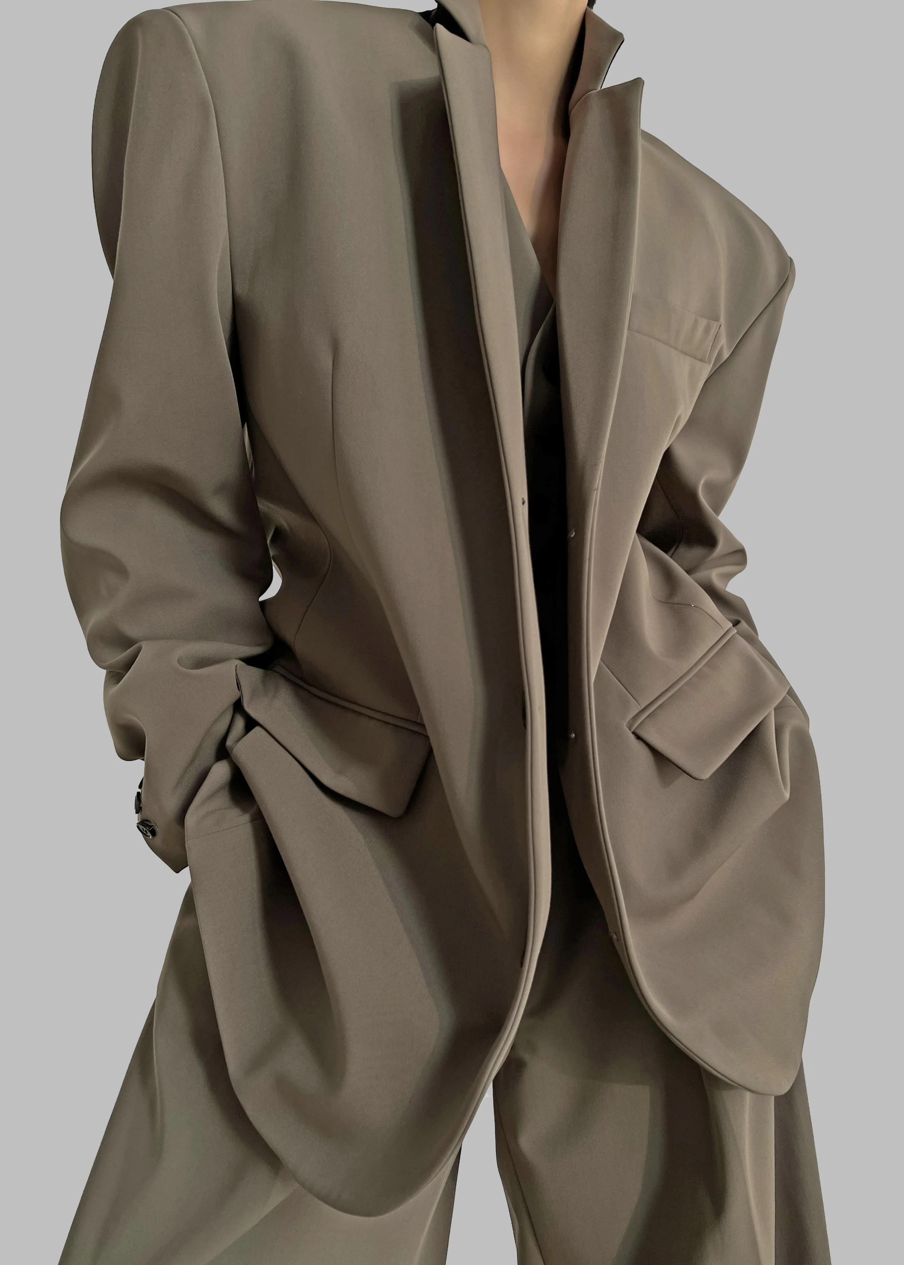Tansy Oversized Blazer - Olive - Image 3