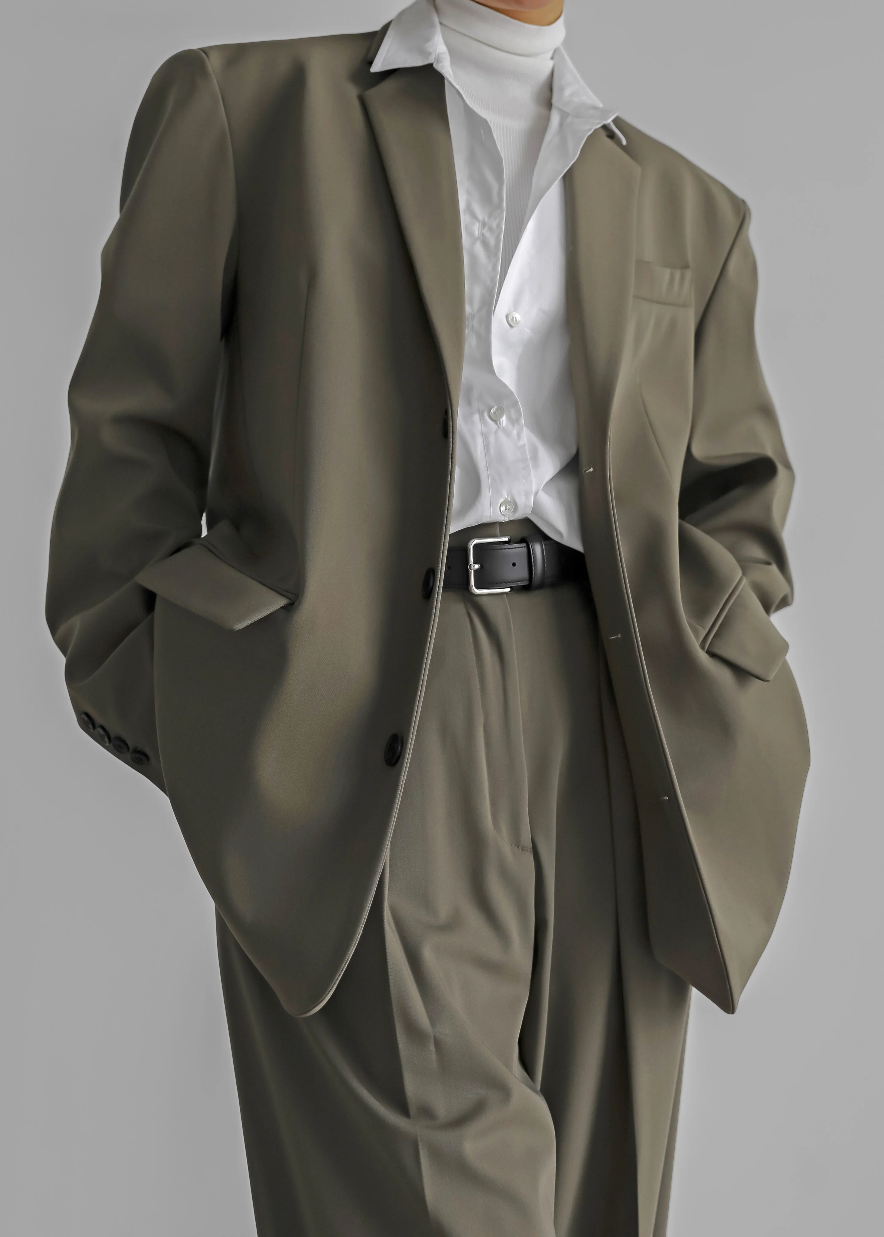 Tansy Oversized Blazer - Olive - Image 4