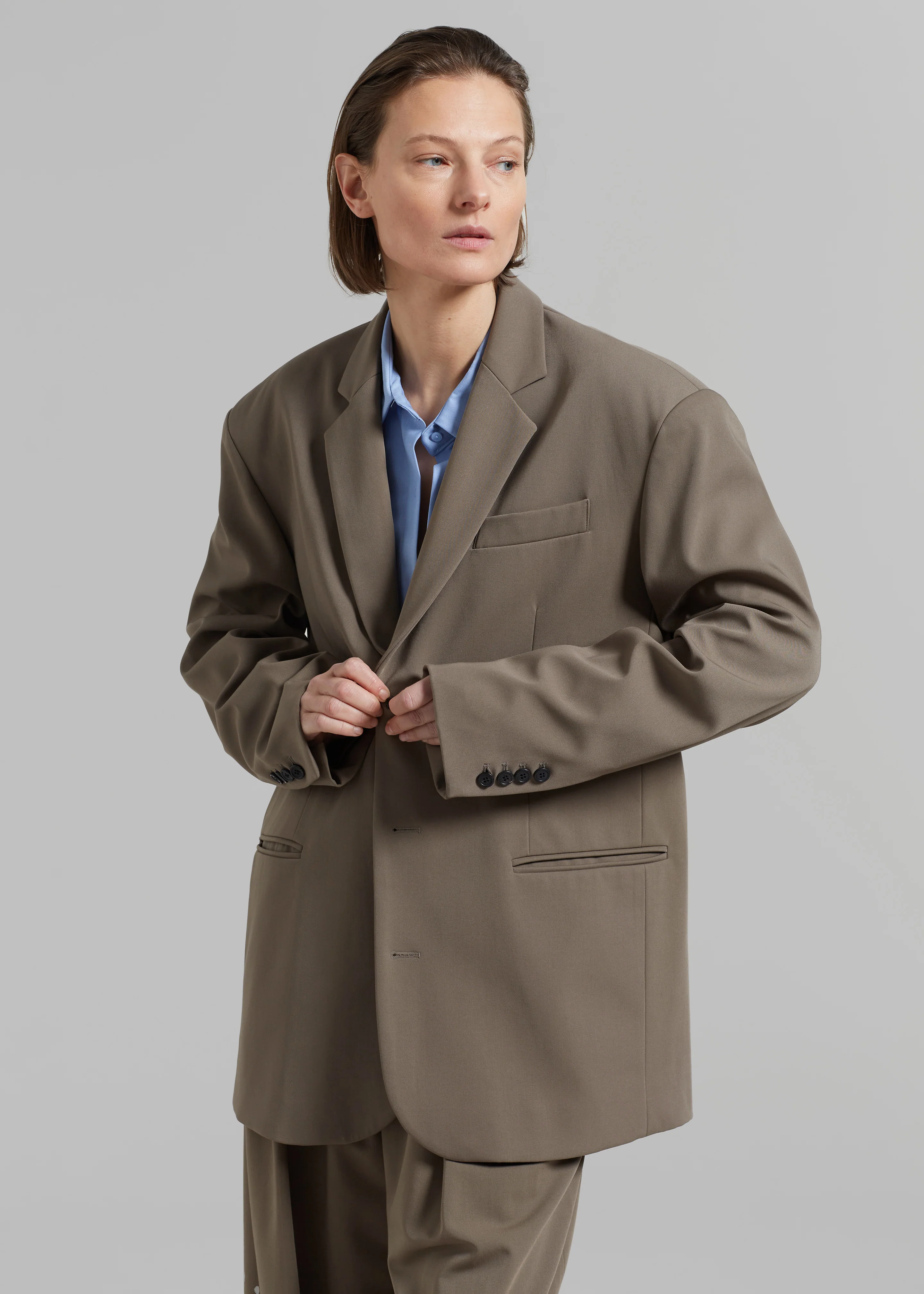 Tansy Oversized Blazer - Olive - Image 7
