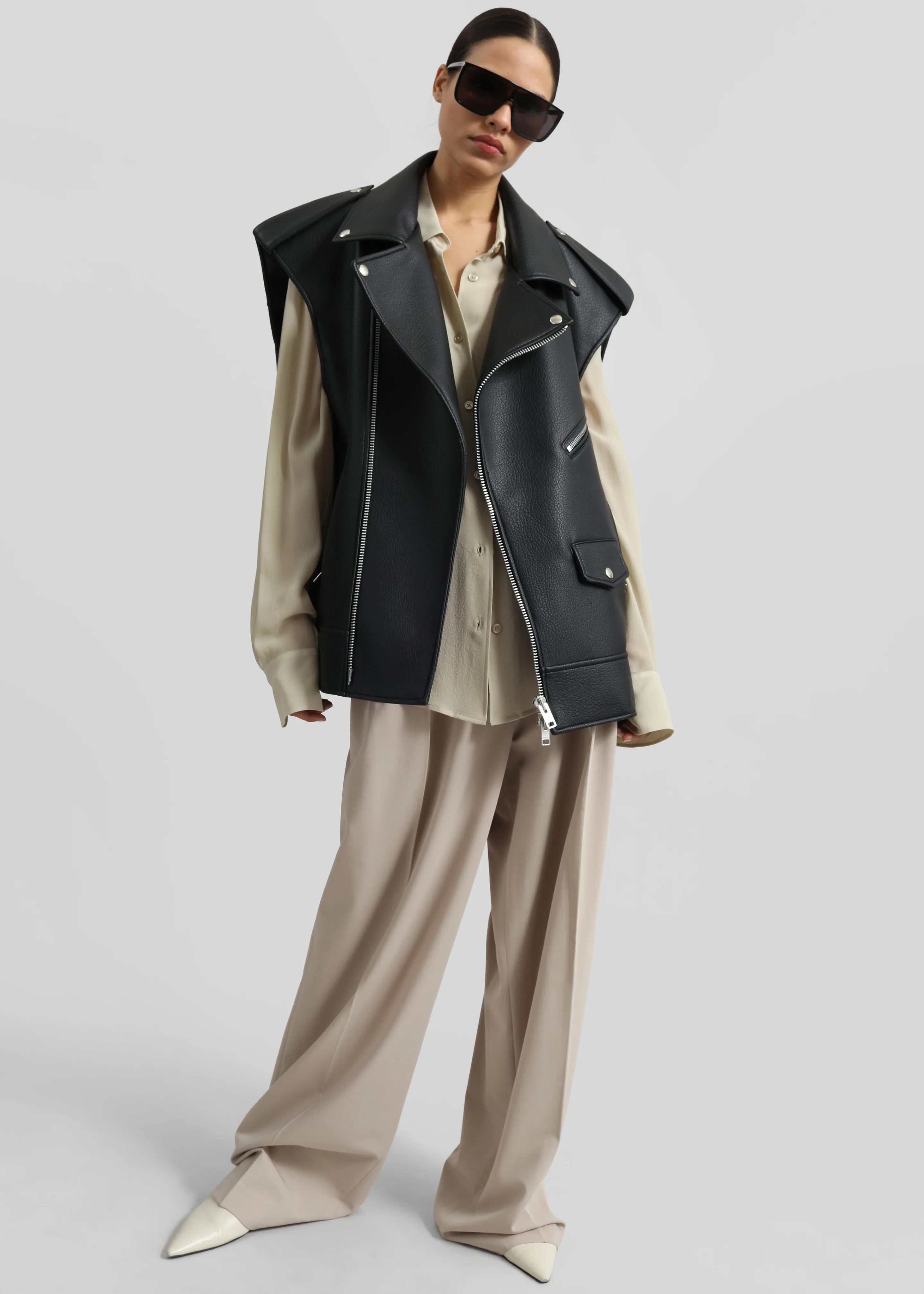 Tansy Pleated Trousers - Beige - Image 5