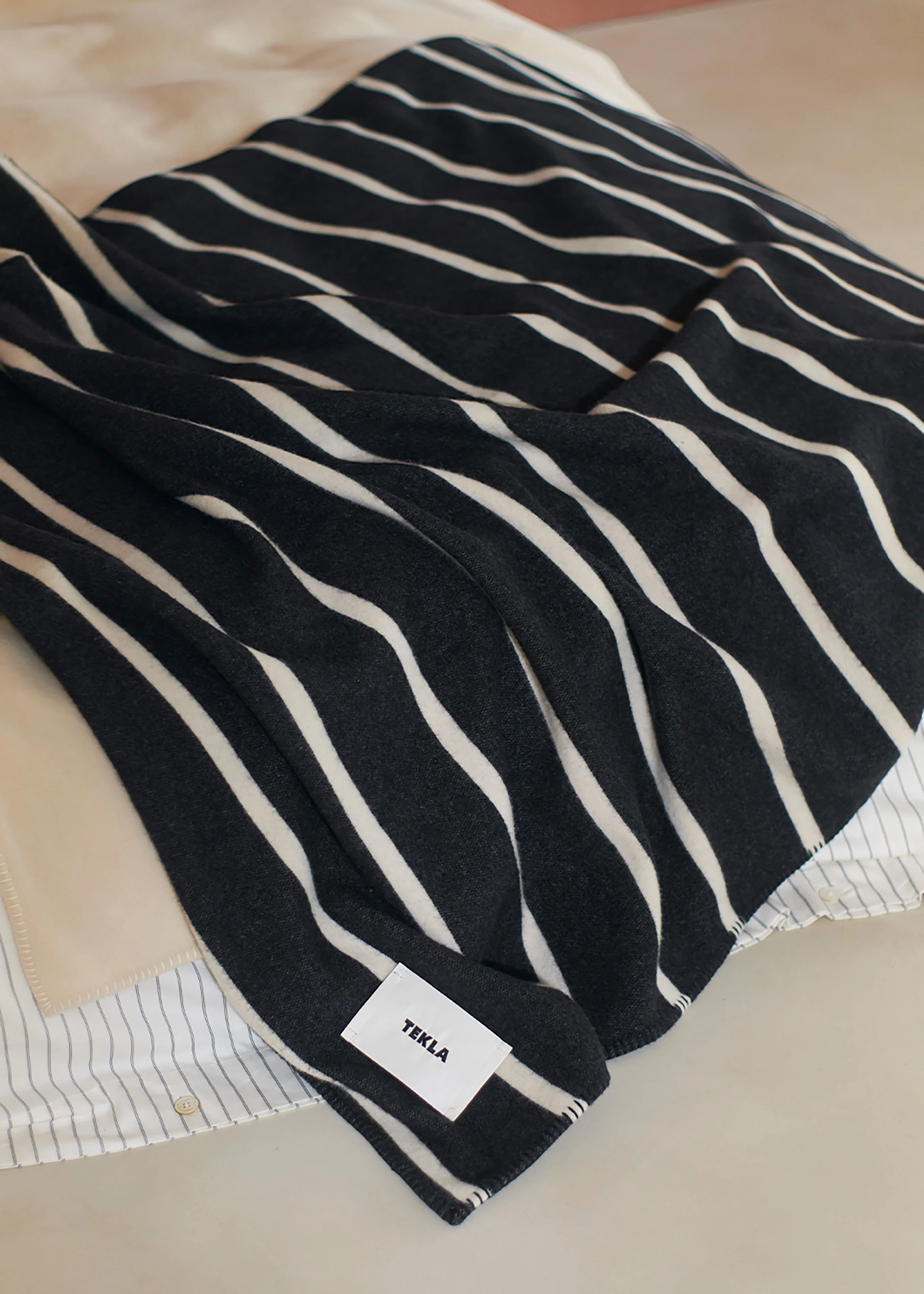 Tekla Lambswool Blanket - Starling Stripes - Image 4