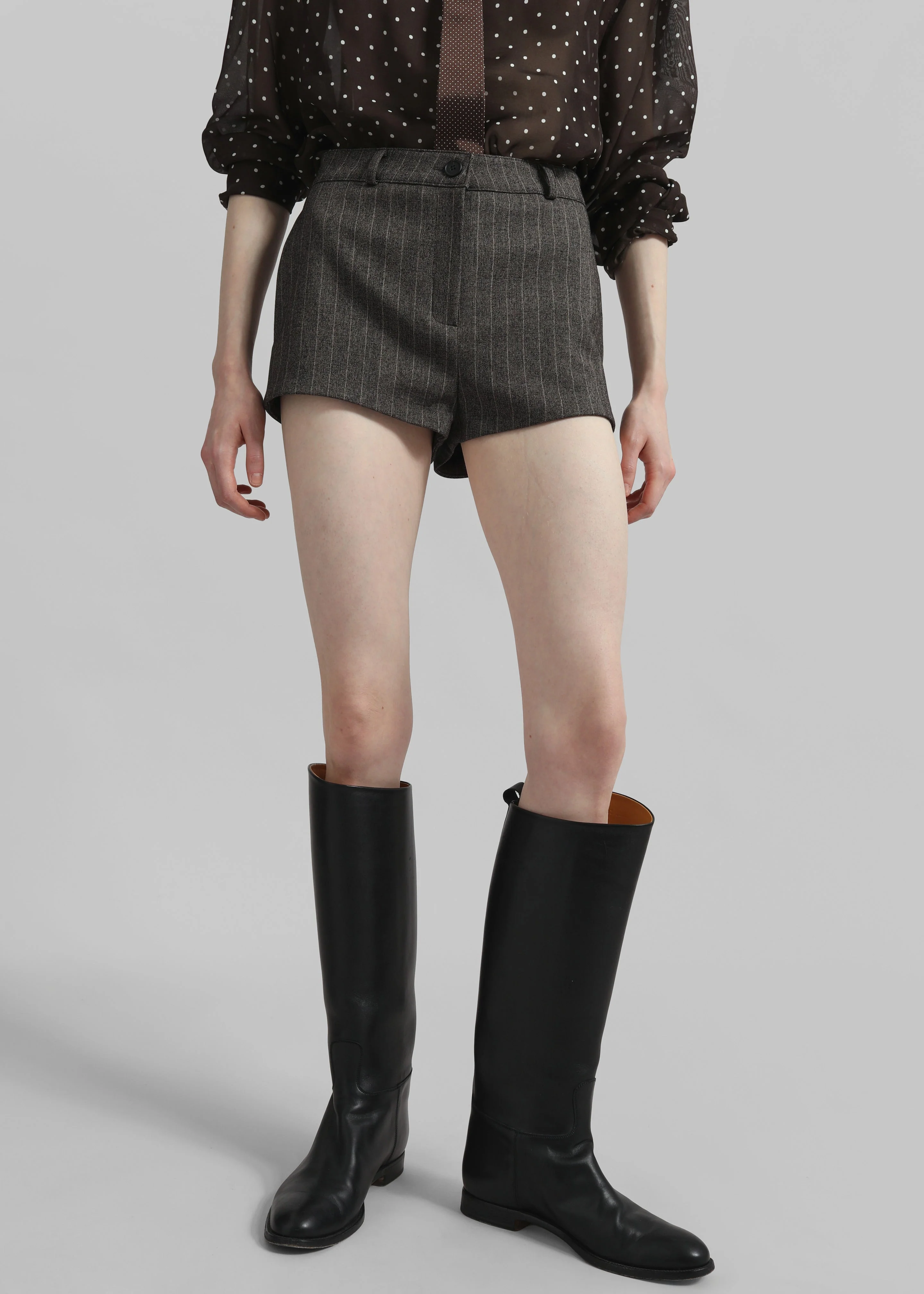 Tenby Striped Hot Pants - Brown Melange - Image 4
