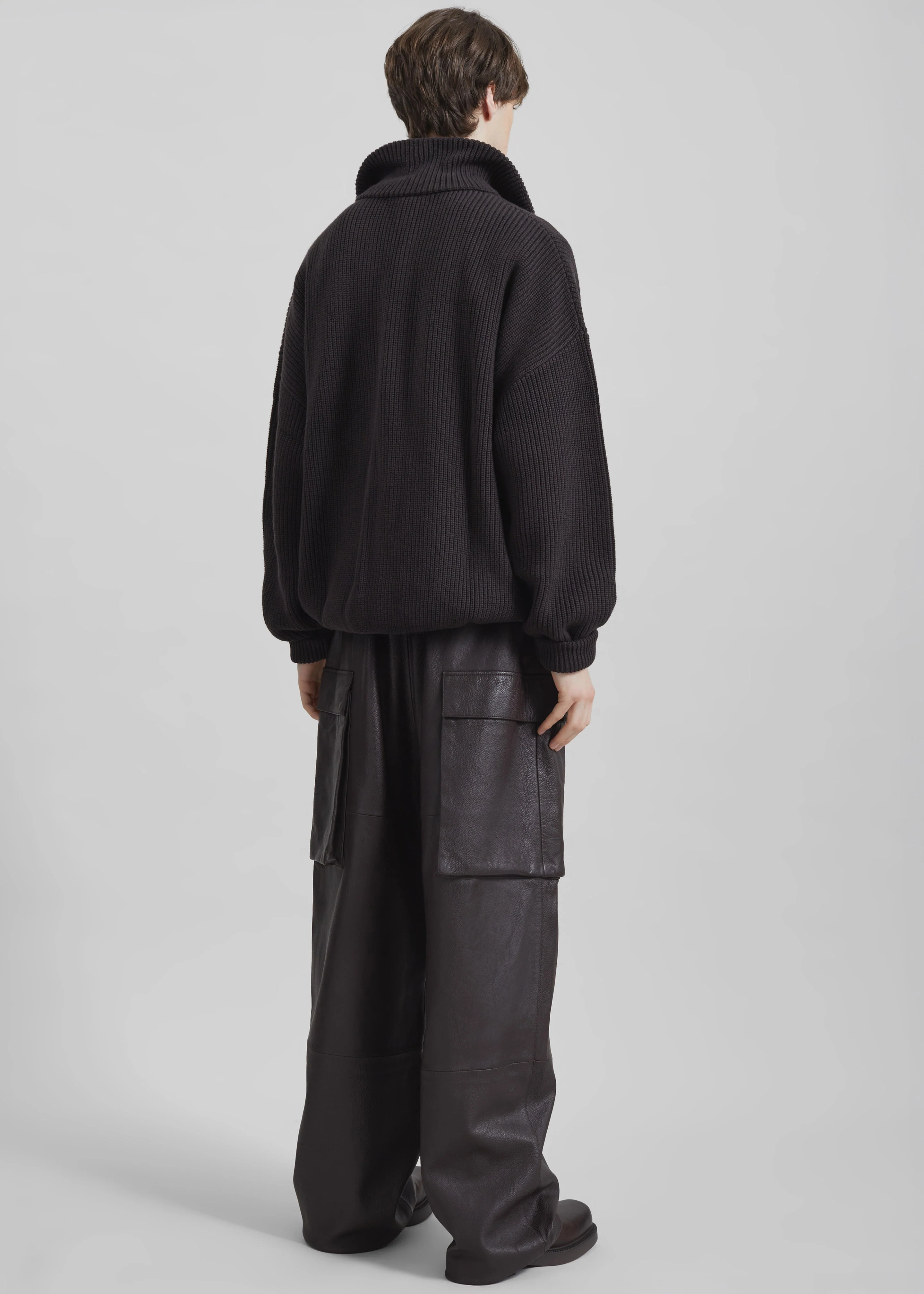 Tom Leather Cargo Pants - Vintage Brown - Image 6
