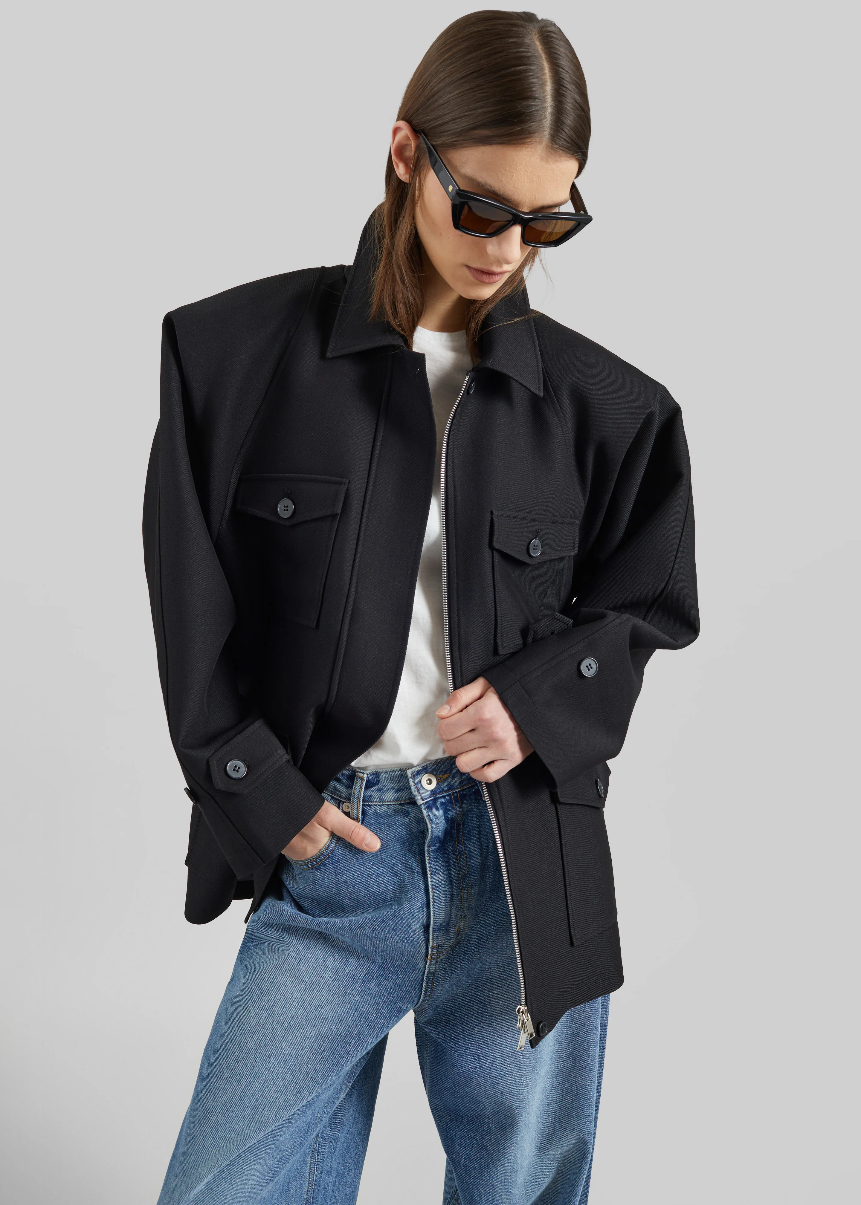 Trevose Padded Utility Jacket - Black - Image 9