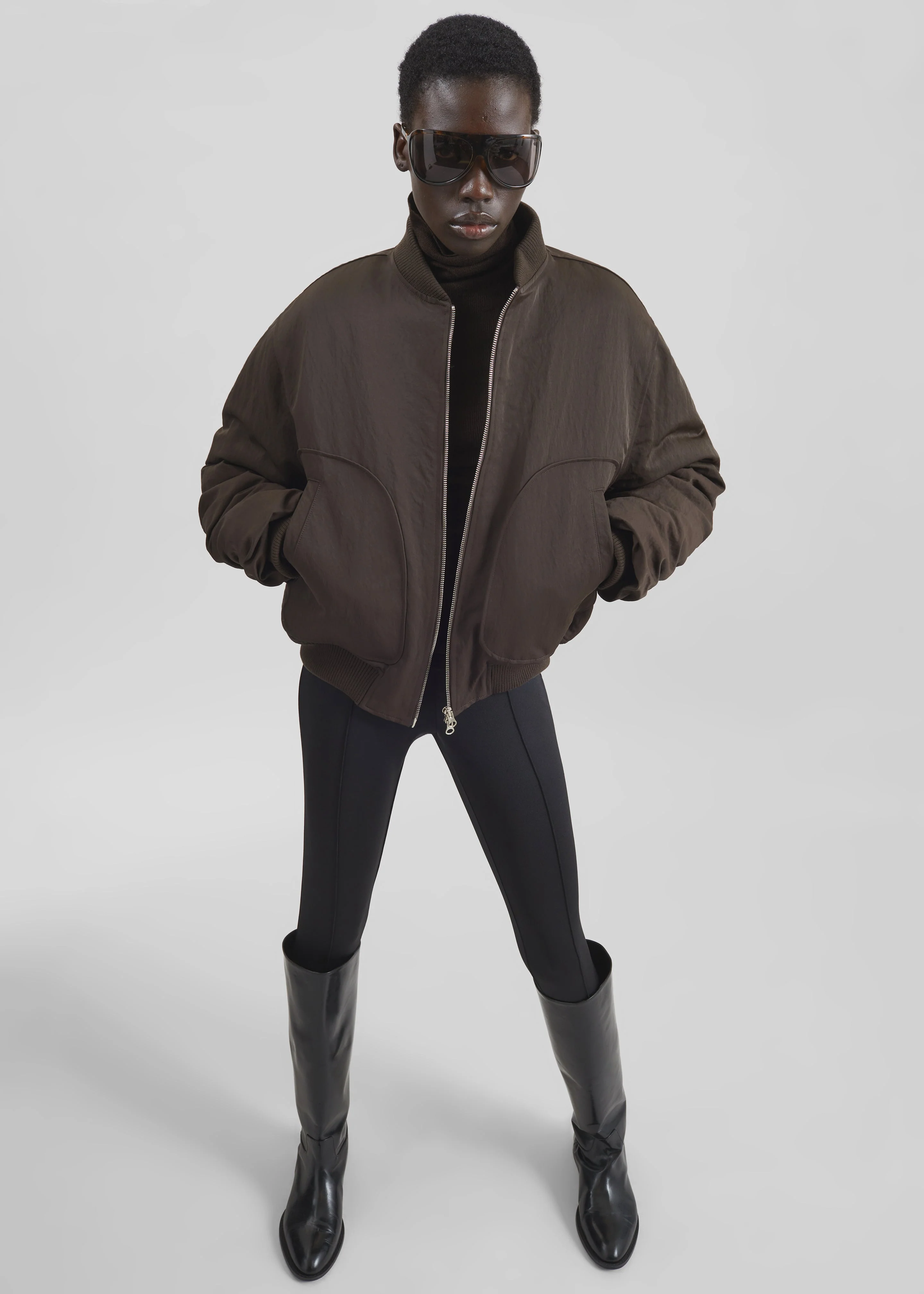 Valdres Padded Bomber Jacket - Brown - Image 2