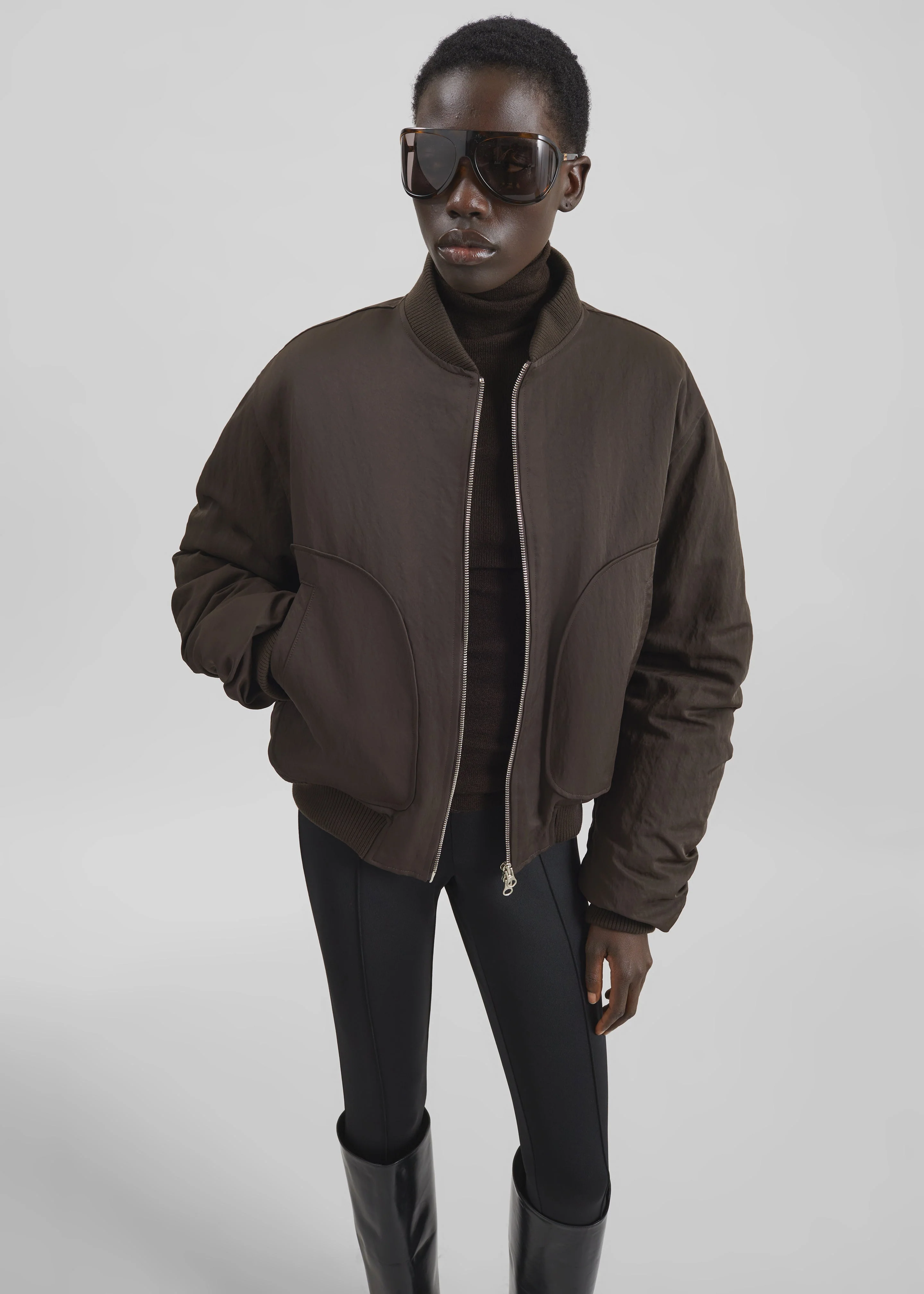 Valdres Padded Bomber Jacket - Brown - Image 3