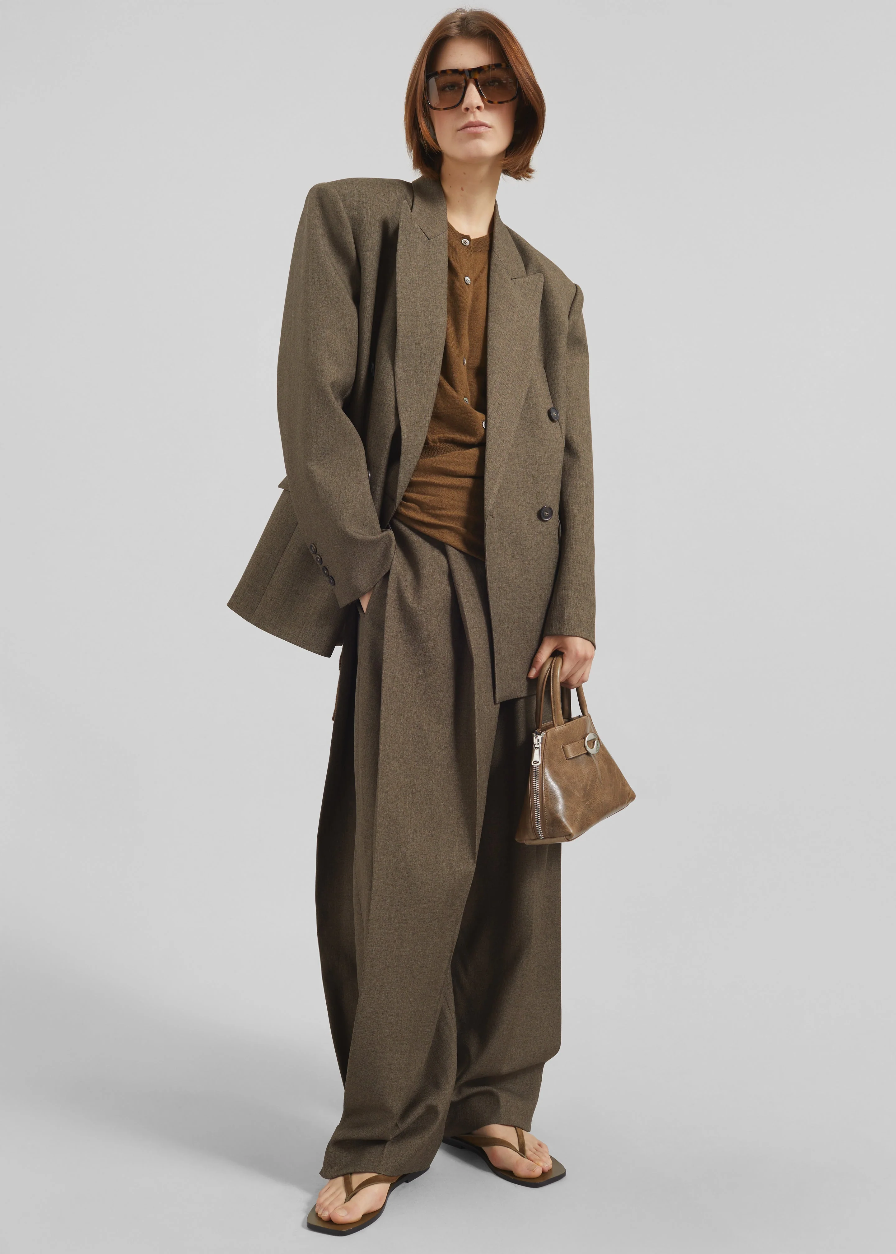 Vallsta Tailored Trousers - Brown Melange - Image 2