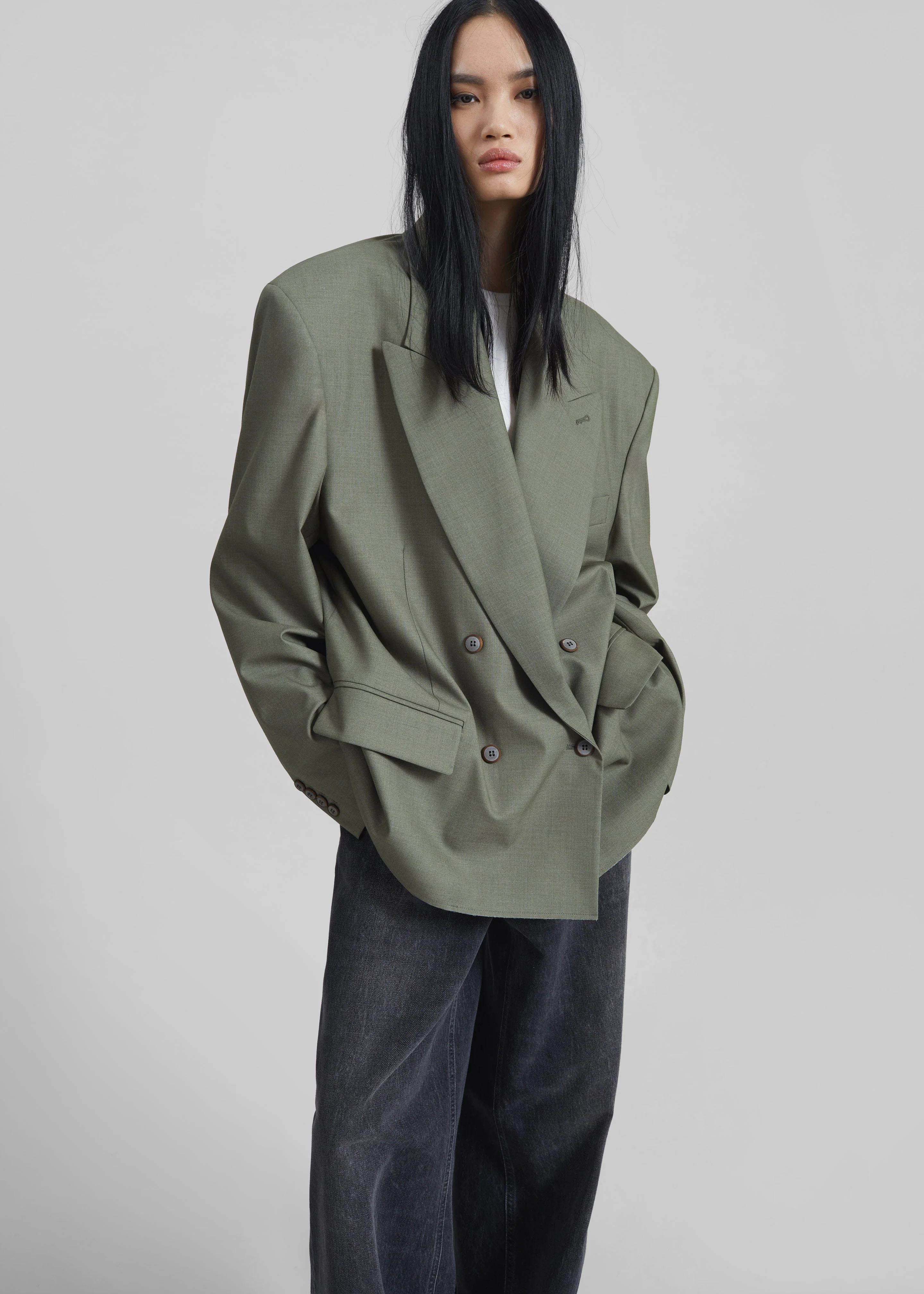 Valter Oversized Blazer - Pale Olive - Image 2