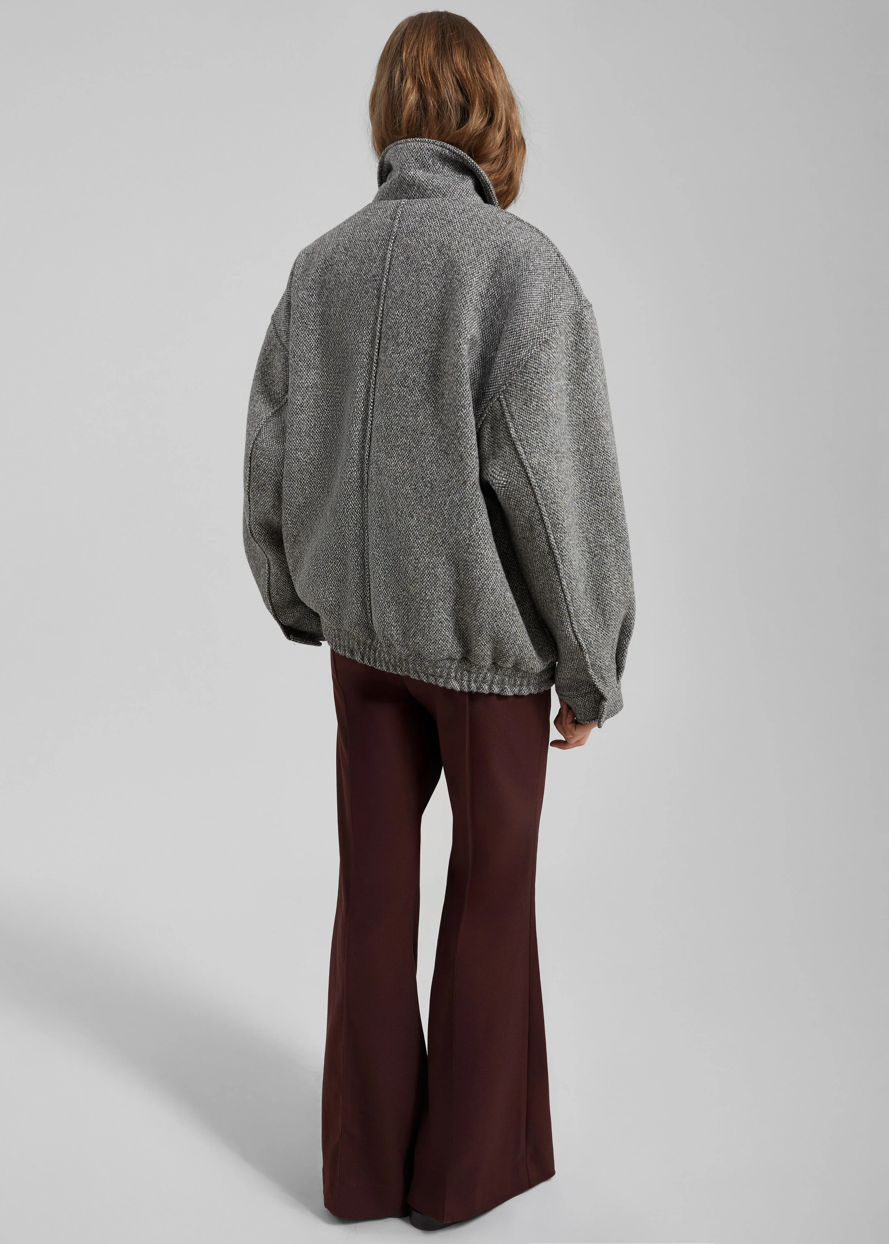 Vanves Wool Blouson Jacket - Grey Melange - Image 6