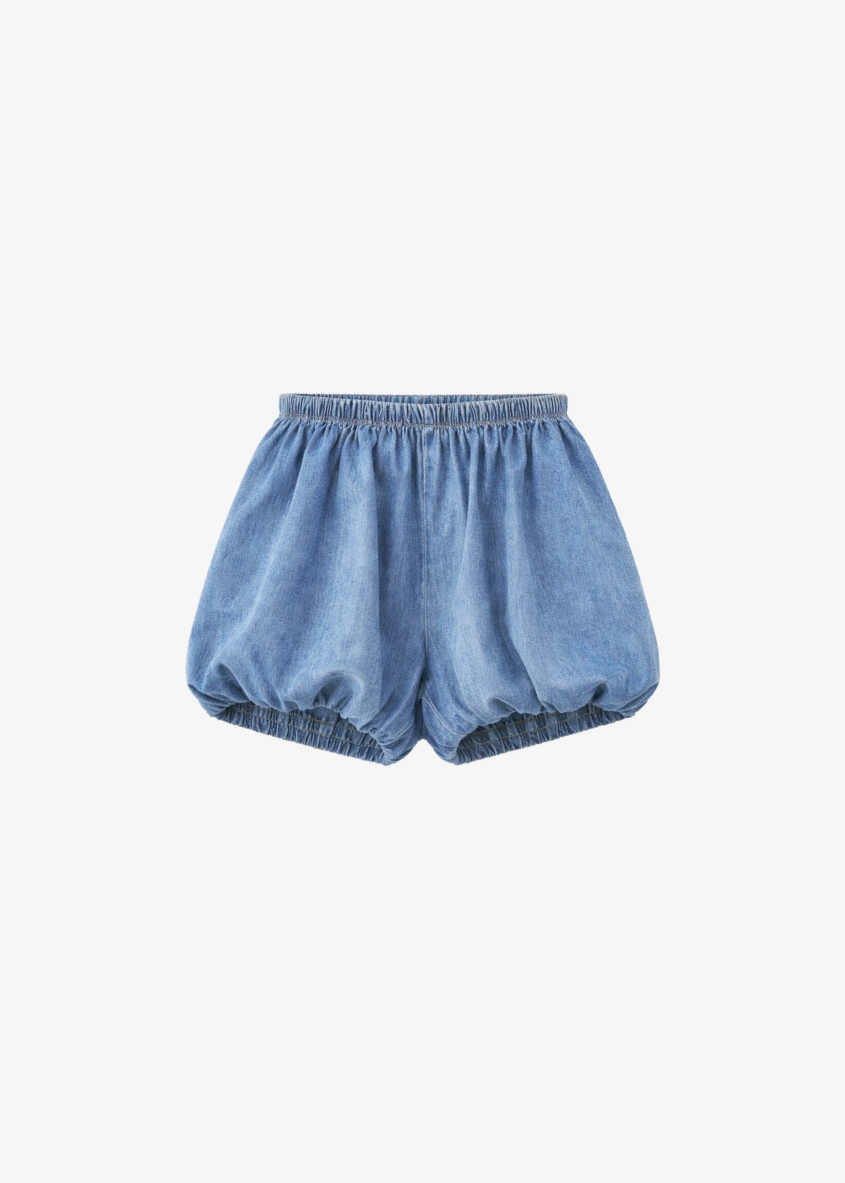 Varzy Denim Bubble-Hem Shorts - Medium Wash - Image 7