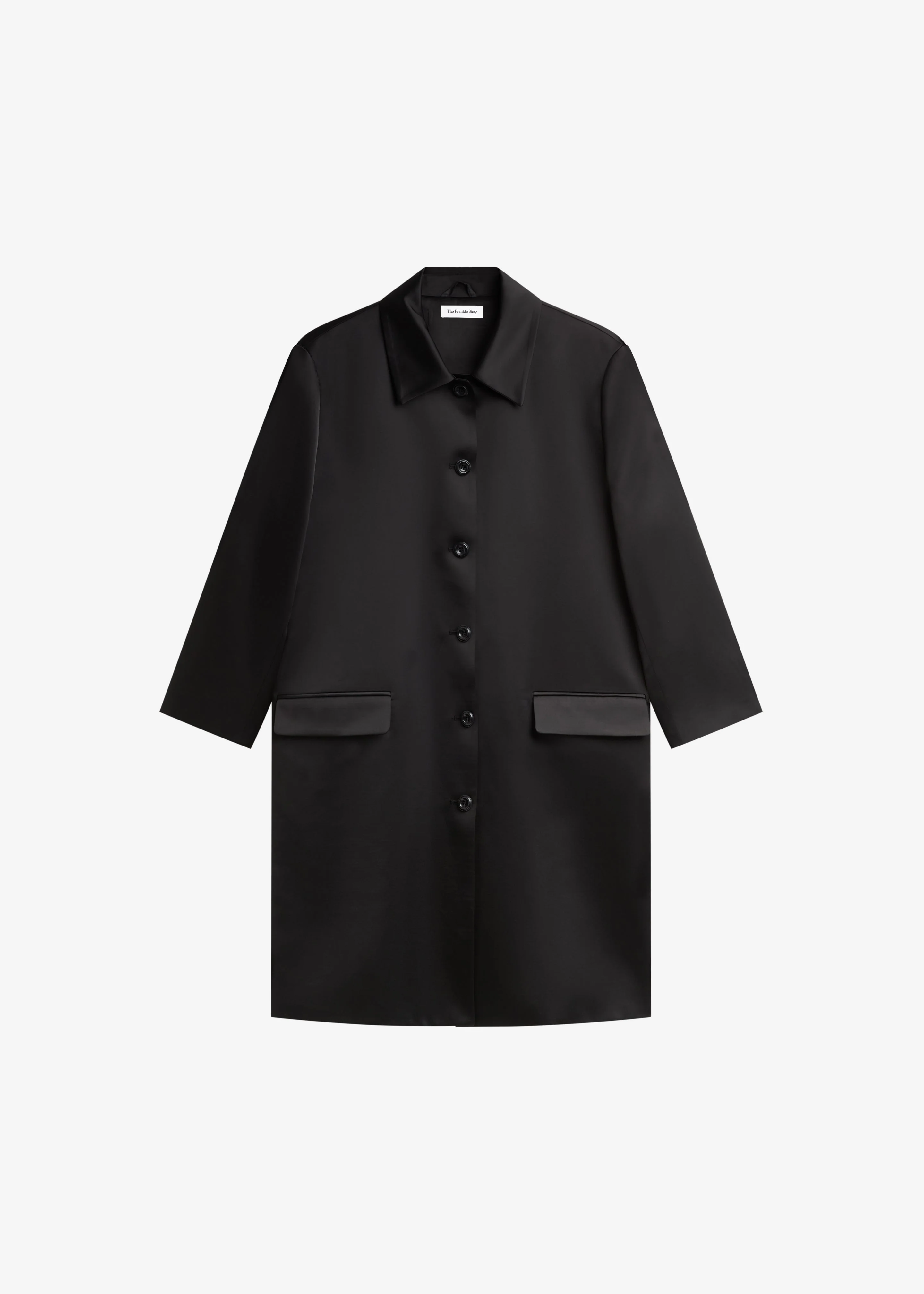 Vavin Satin Long Jacket - Black - Image 7