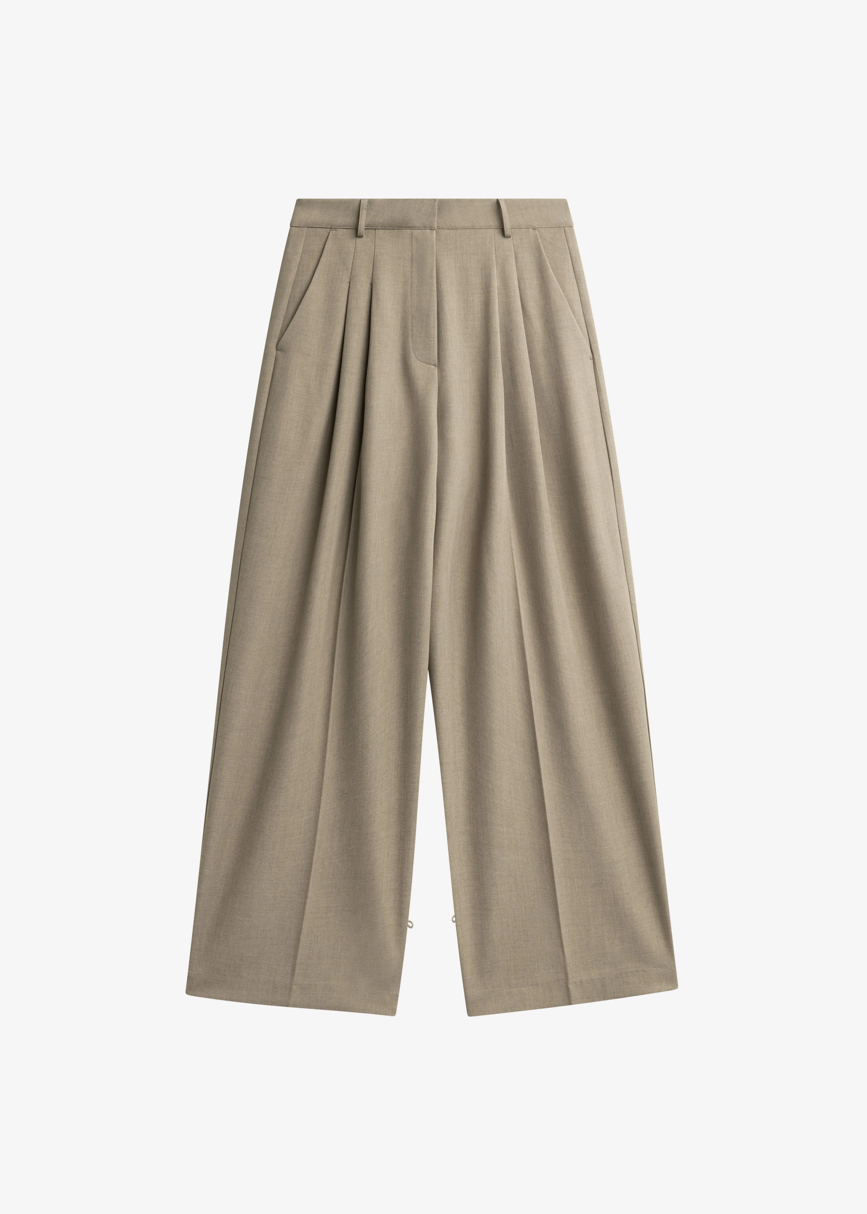 Venlo Pleated Trousers - Beige - Image 9