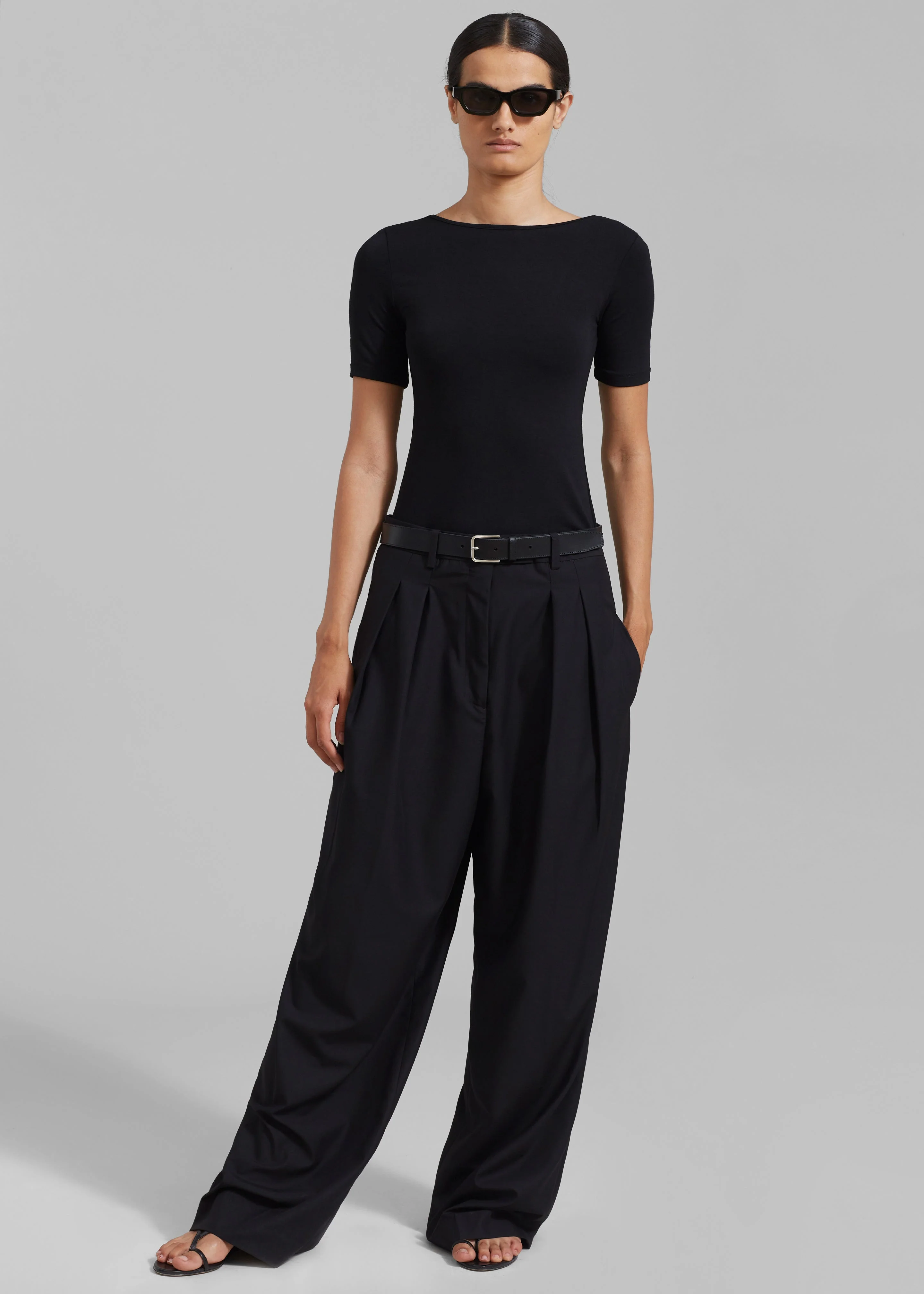 Vera Scoop Back Shirt - Black - Image 3