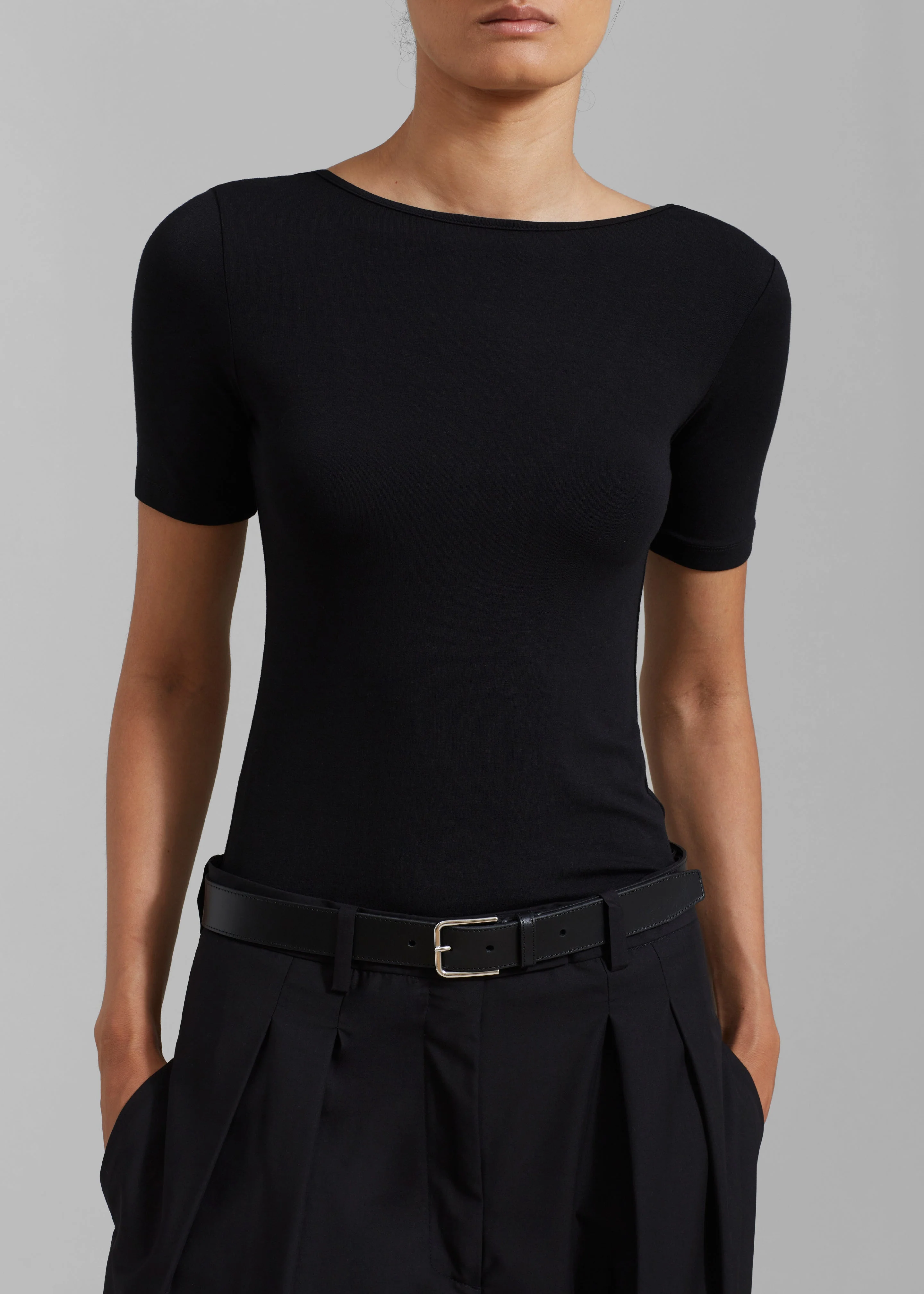 Vera Scoop Back Shirt - Black - Image 7