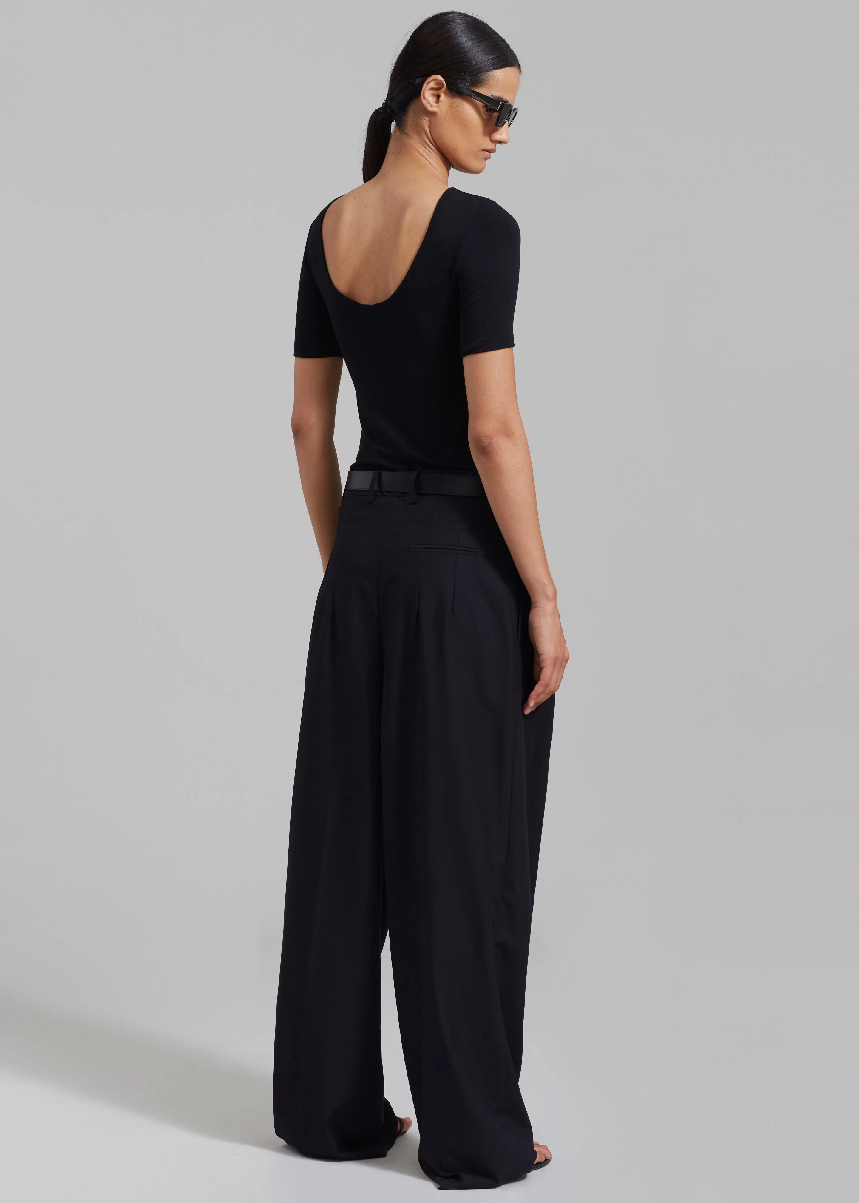 Vera Scoop Back Shirt - Black - Image 8