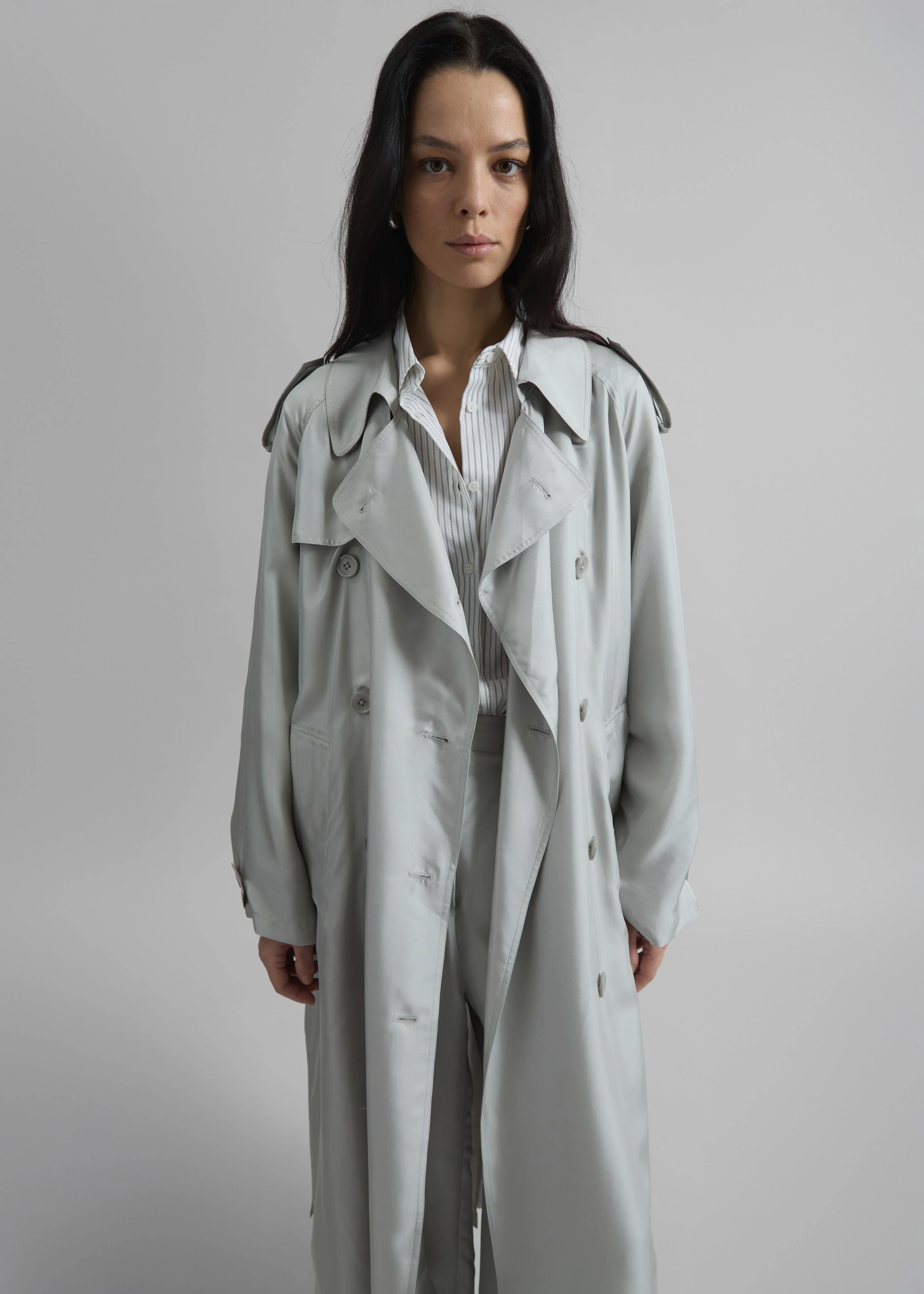 Veyron Silk Trench - Grey - Image 3