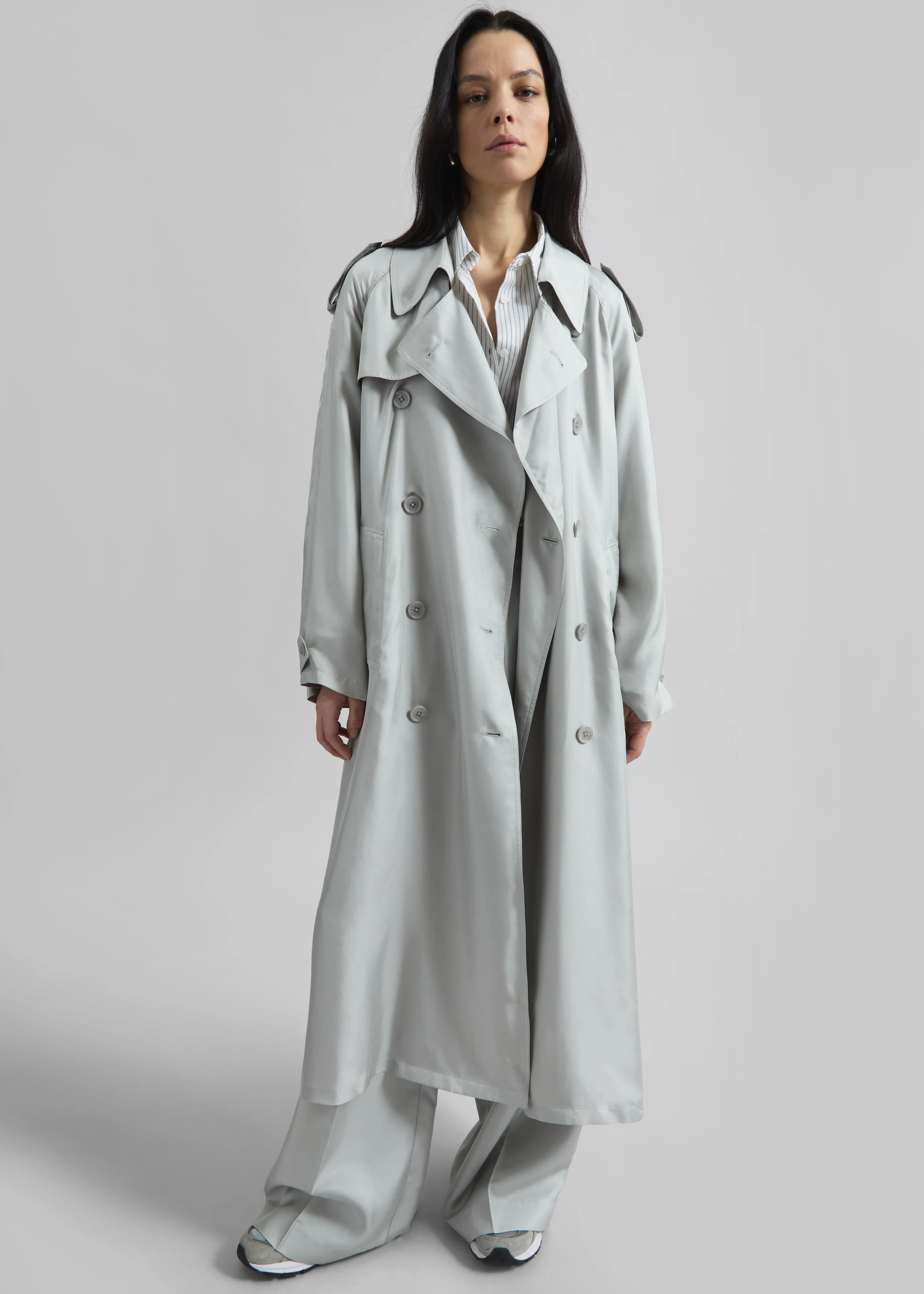 Veyron Silk Trench - Grey - Image 7