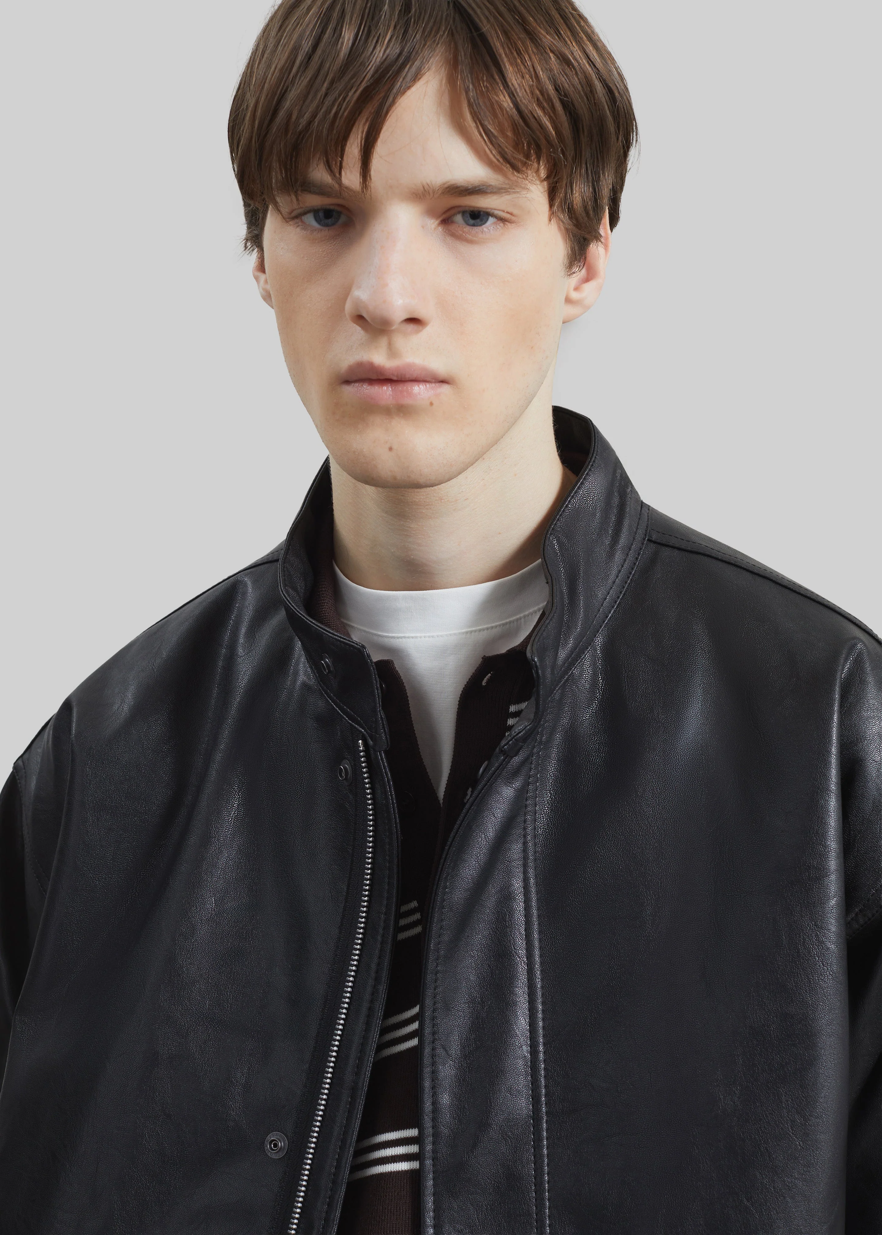 Viborg Faux Leather Jacket - Black - Image 3