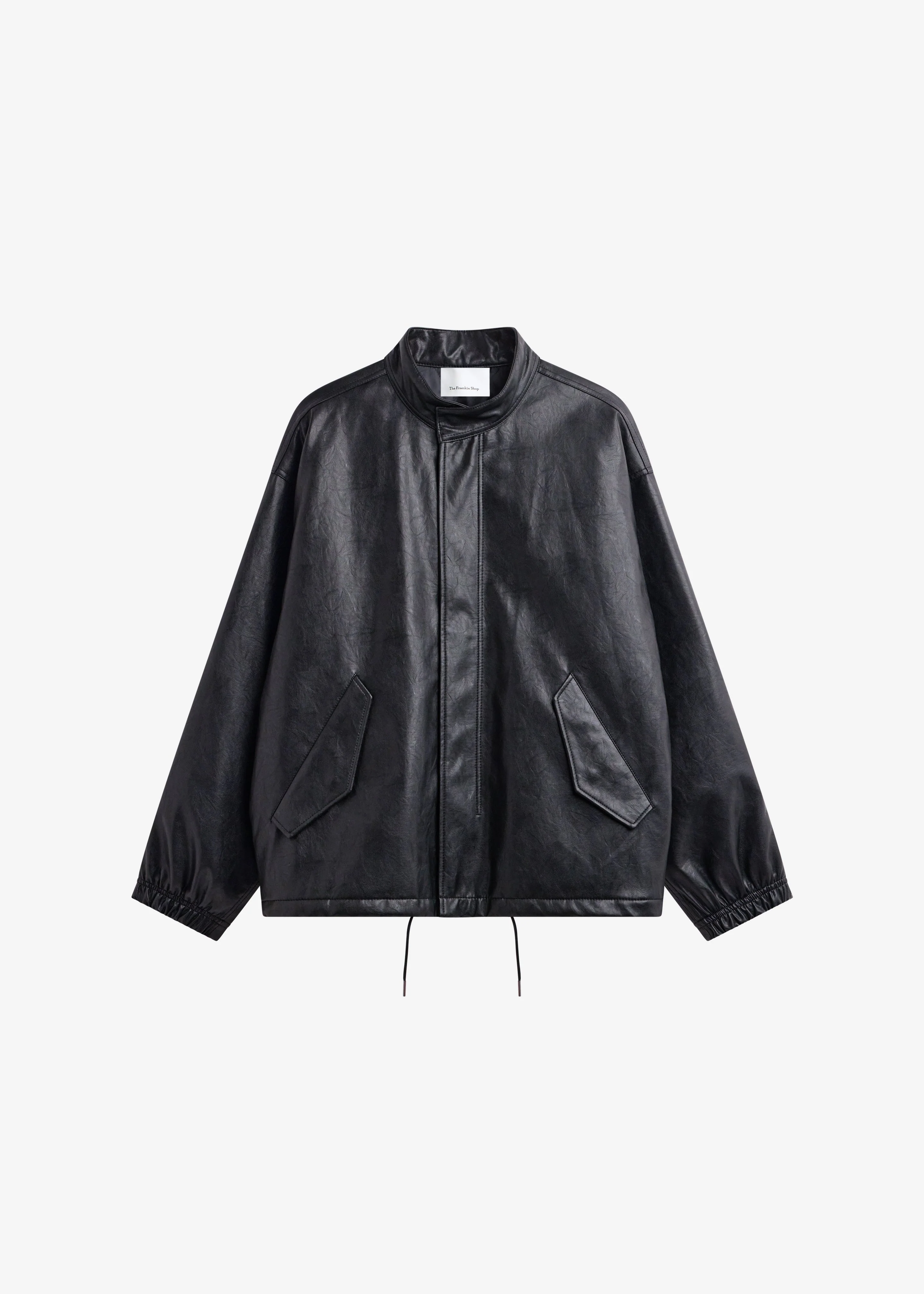Viborg Faux Leather Jacket - Black - Image 8