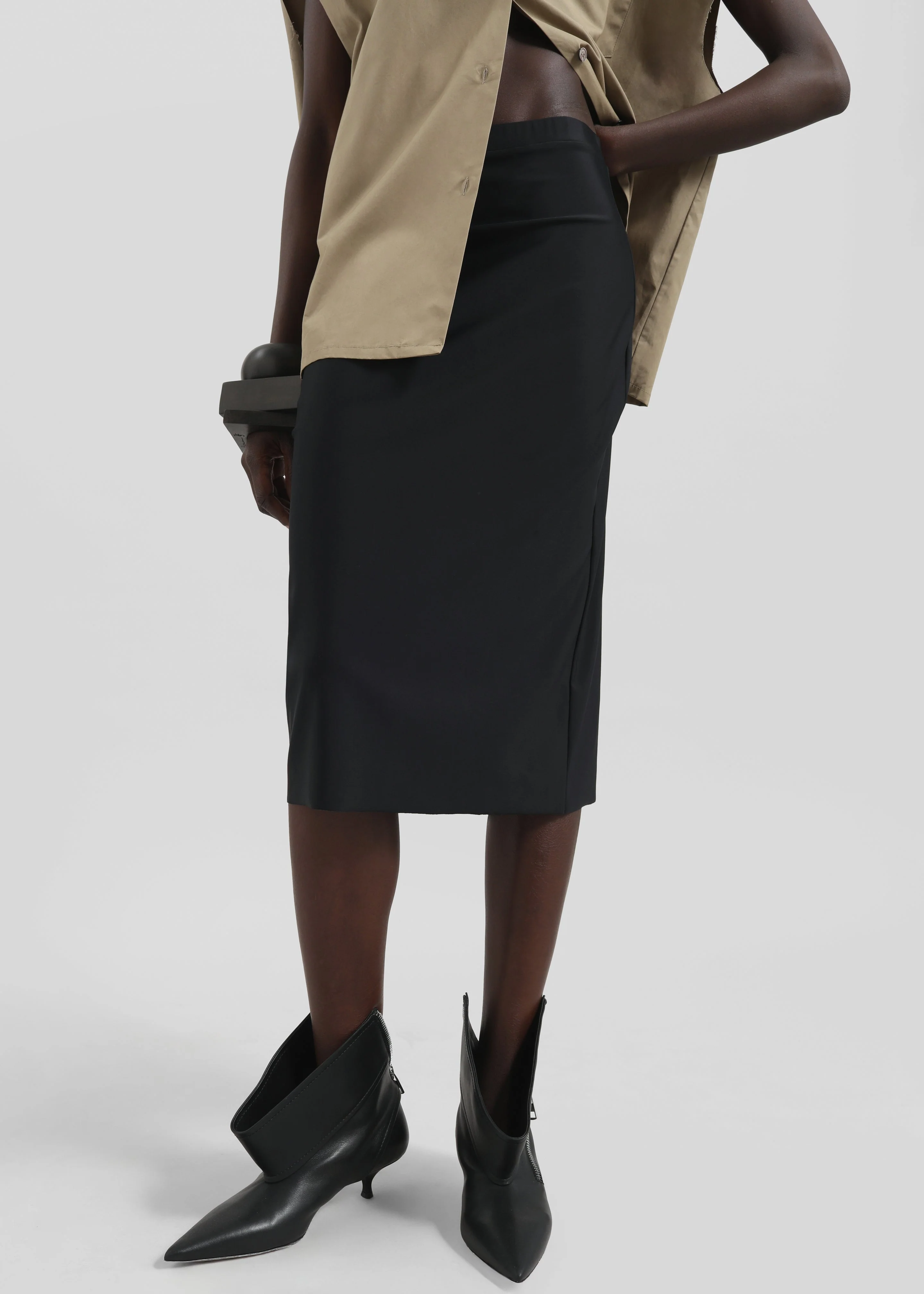 Viera Midi Skirt - Black - Image 2