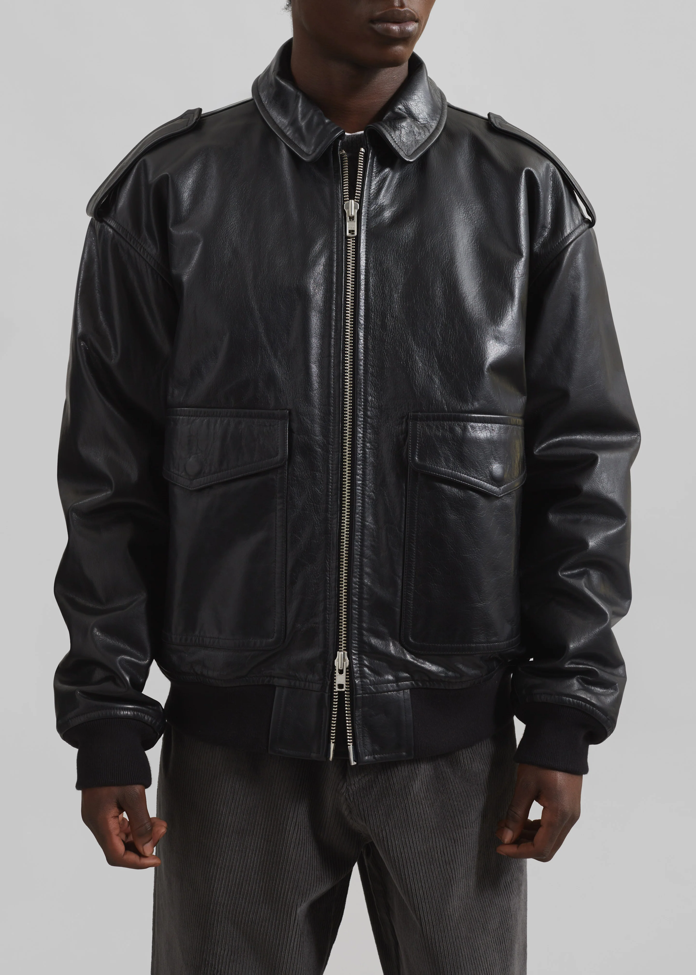 Viper Leather Jacket - Black - Image 10