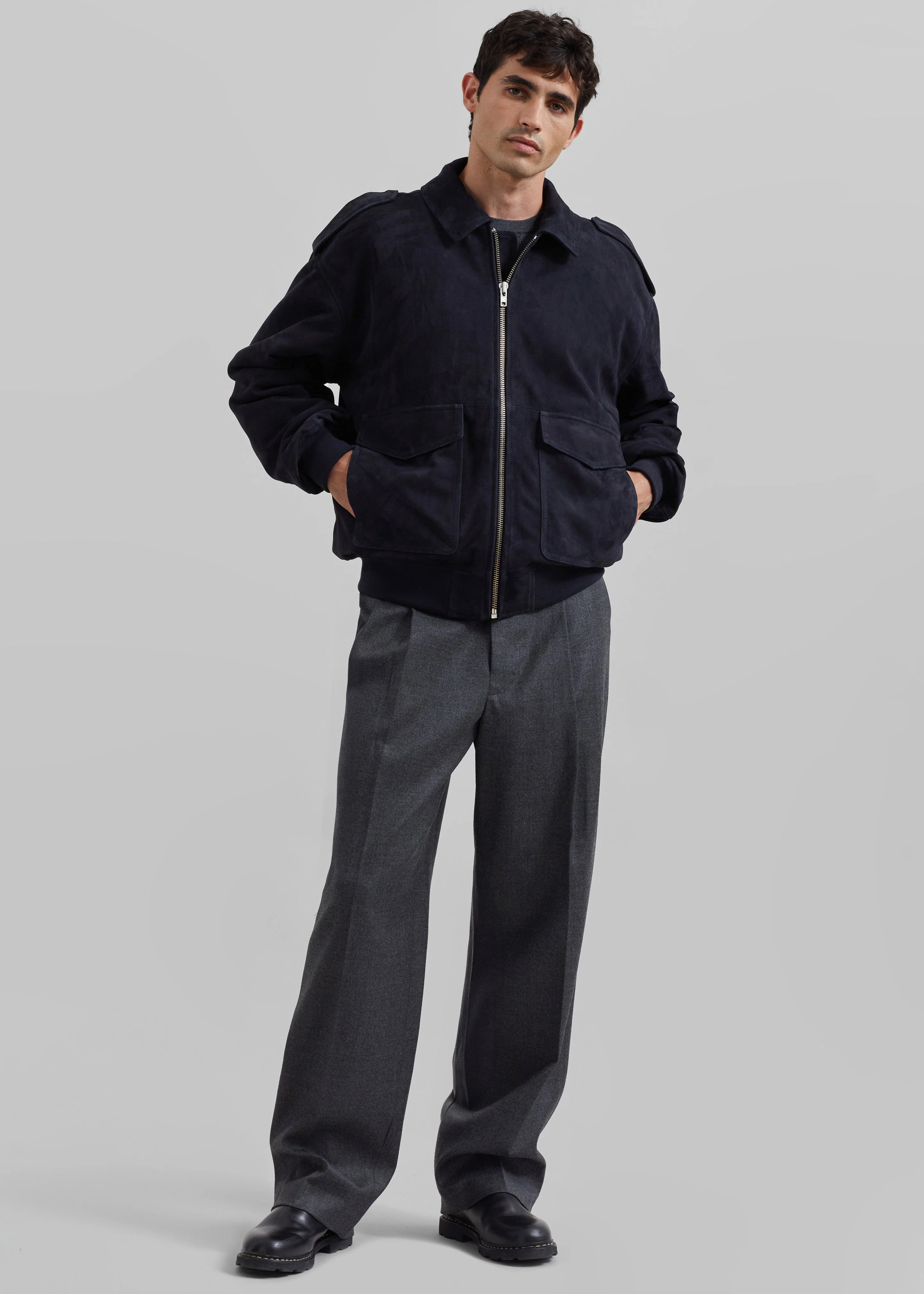 Viper Suede Jacket - Navy - Image 6