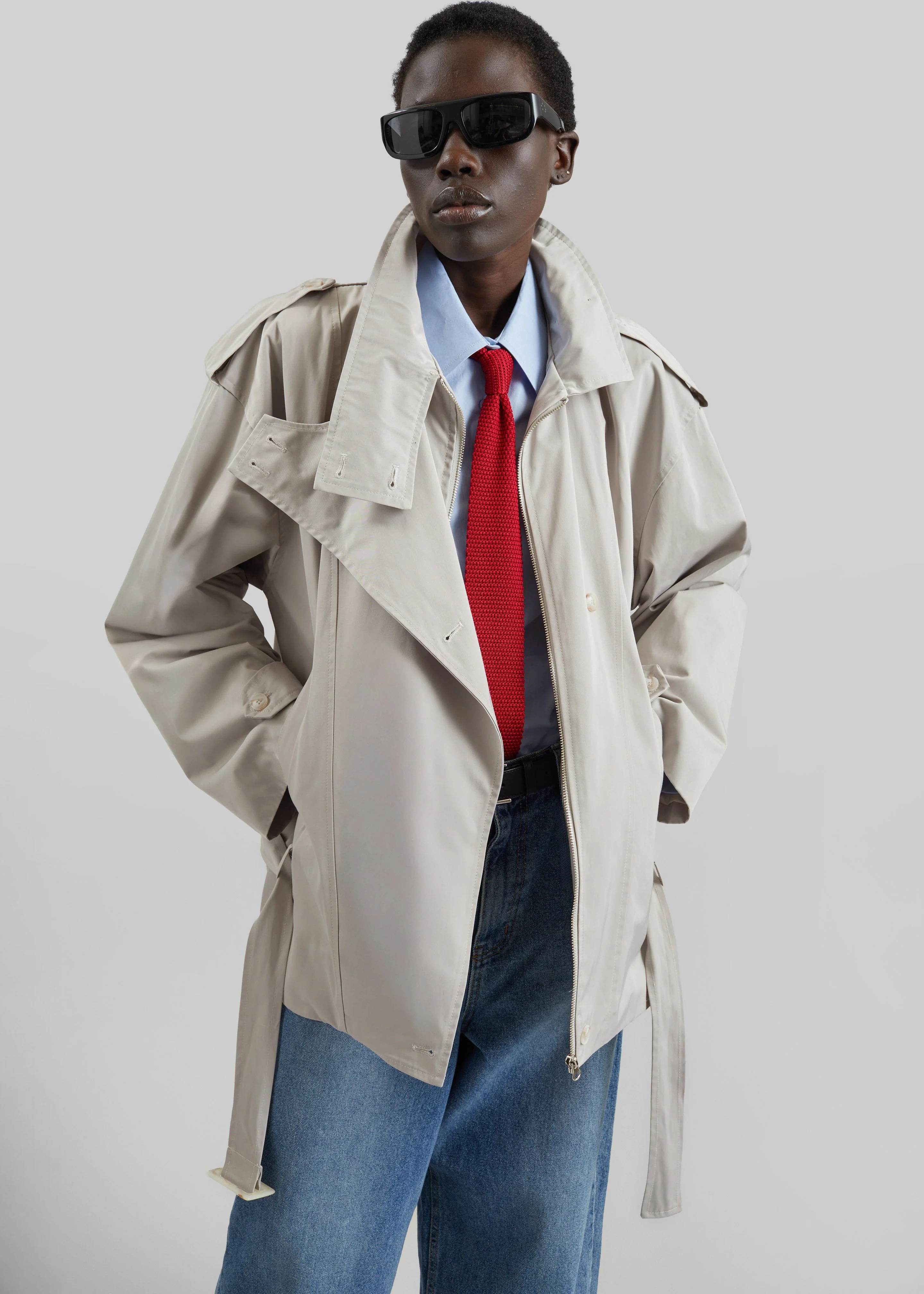 Virar Short Trench - Ice Grey - Image 3