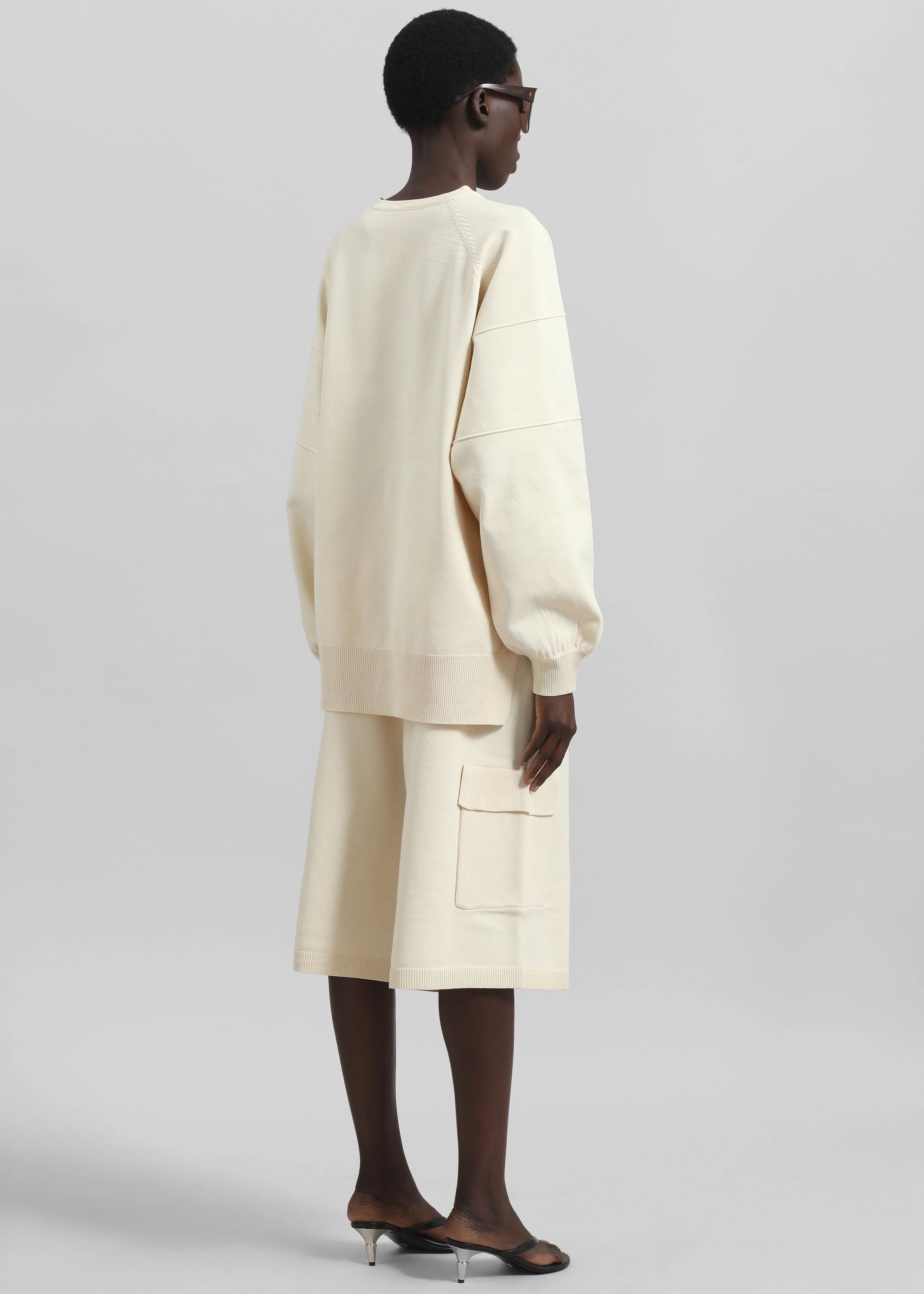 Wesra Knit Bermuda Shorts - Ecru - Image 7