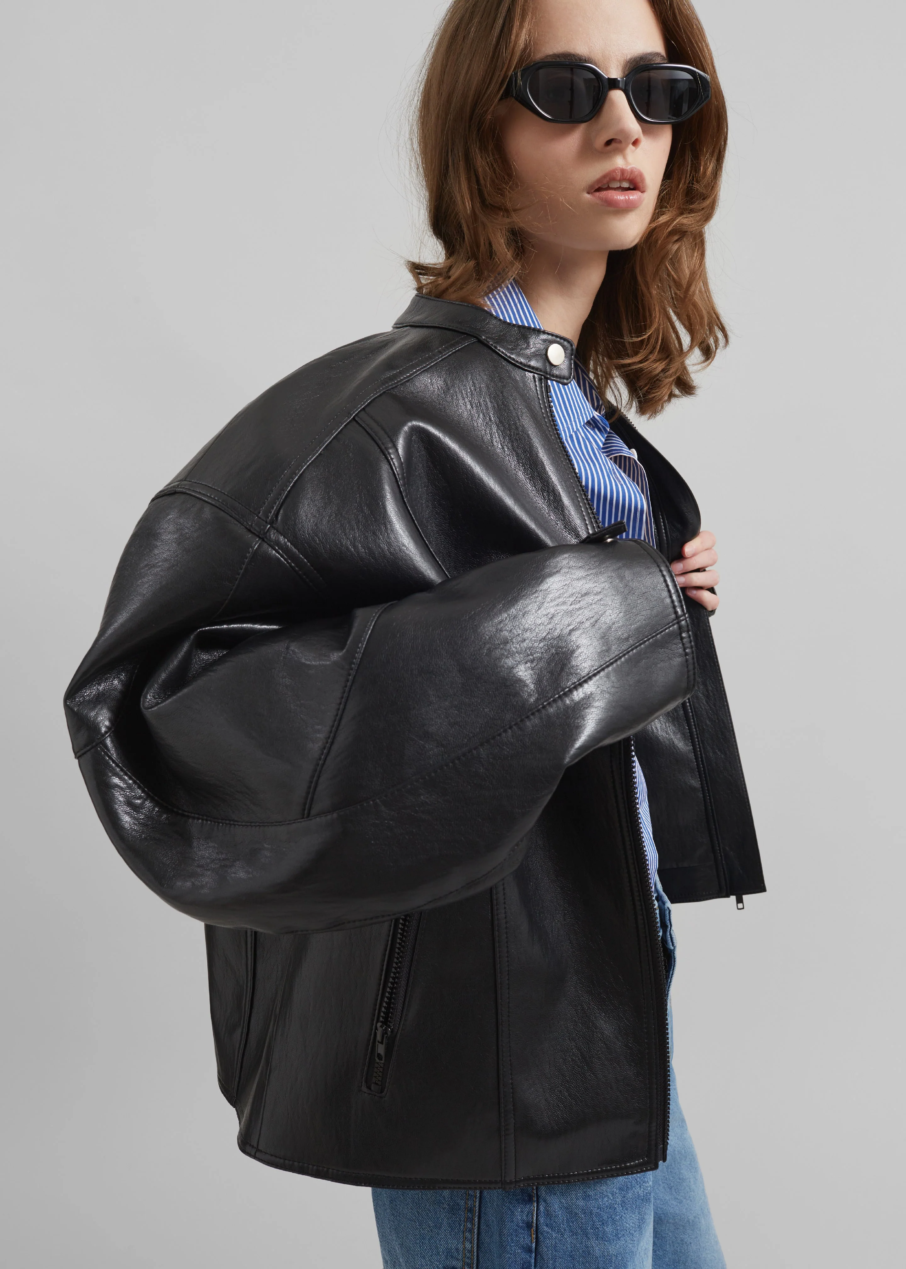 Wismar Faux Leather Jacket - Black - Image 3