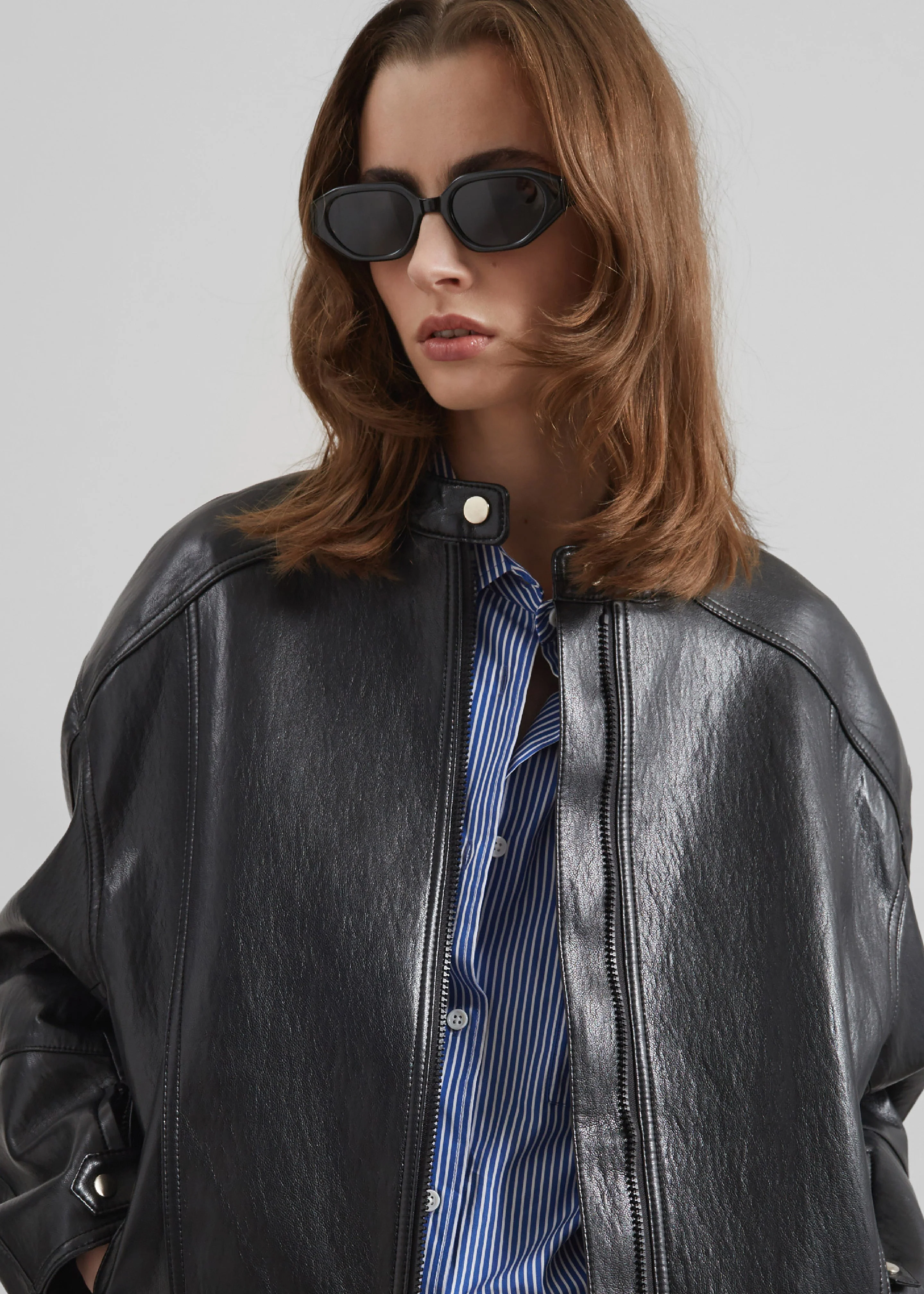 Wismar Faux Leather Jacket - Black - Image 6