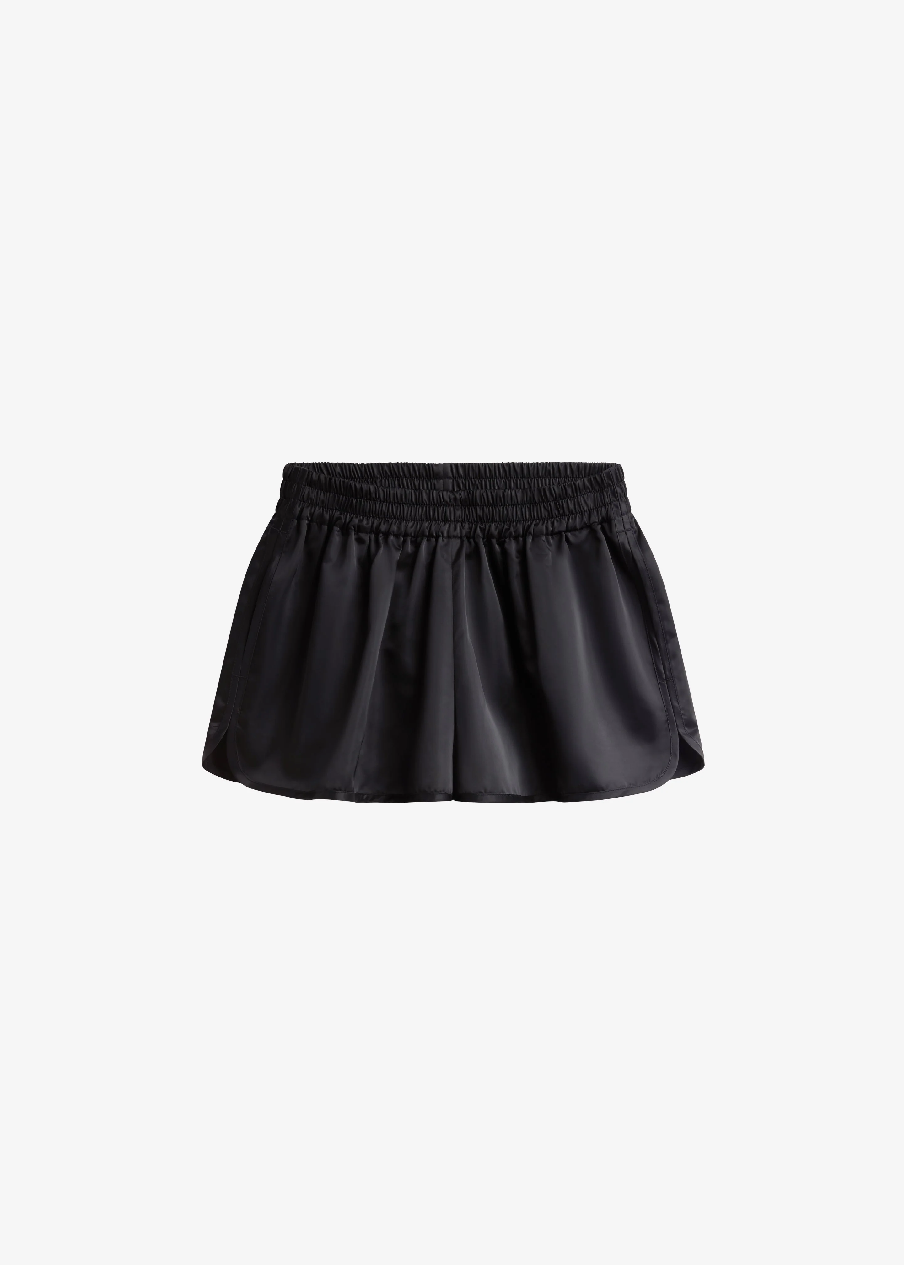 Zafra Satin Mini Shorts - Black - Image 8
